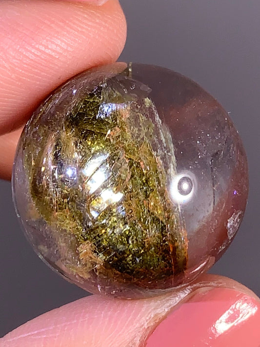 Lepidolite Inclusion Quartz Sphere – Madagascar Collector Specimen
