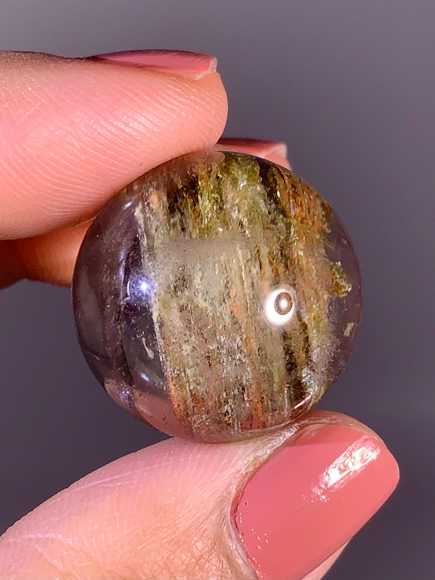 Lepidolite Inclusion Quartz Sphere – Madagascar Collector Specimen