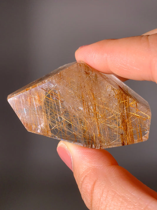 Gold Rutile Quartz Polished Freeform