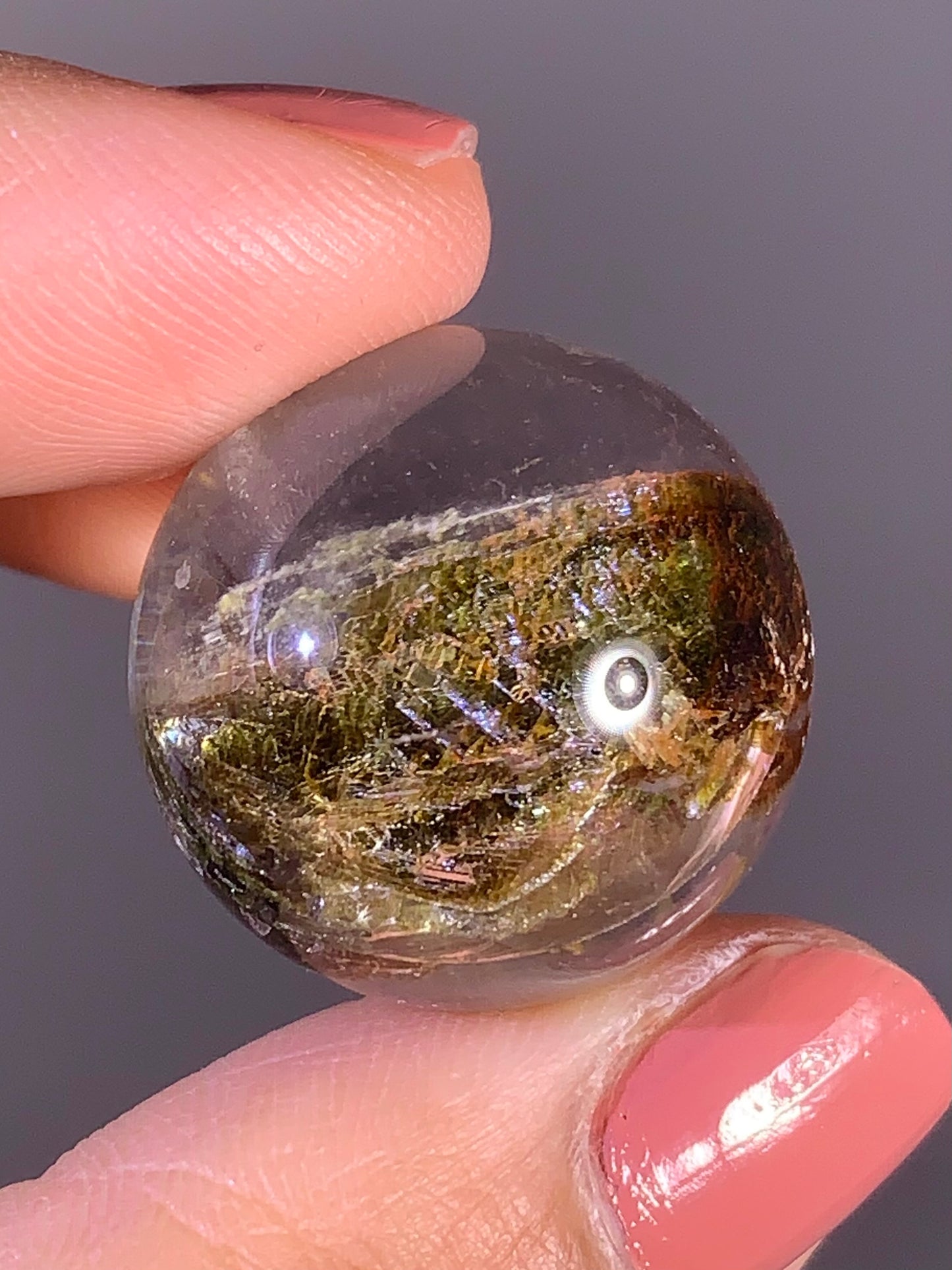 Lepidolite Inclusion Quartz Sphere – Madagascar Collector Specimen