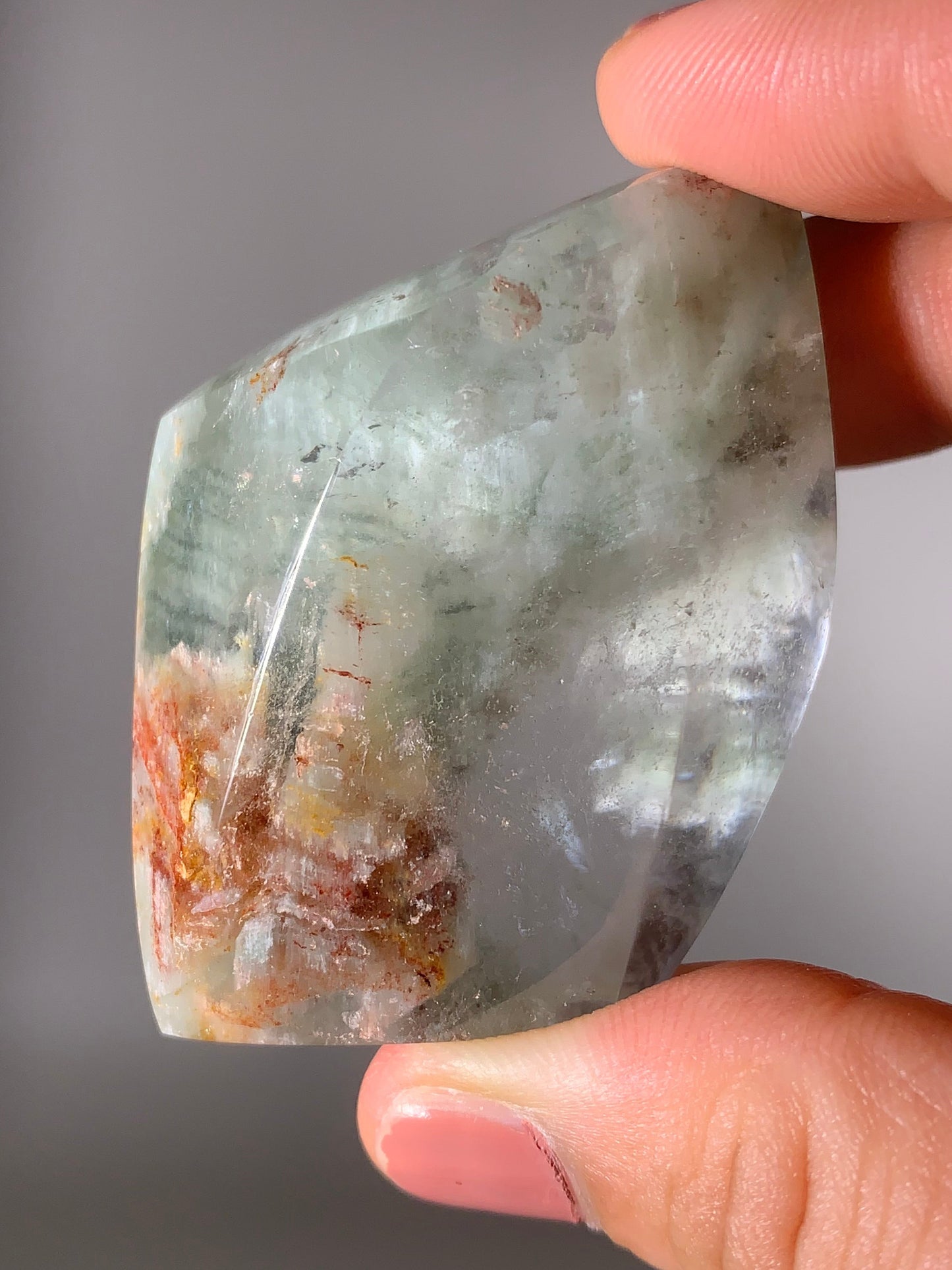 Seafoam Green Garden Quartz Polished Freeform Brazil