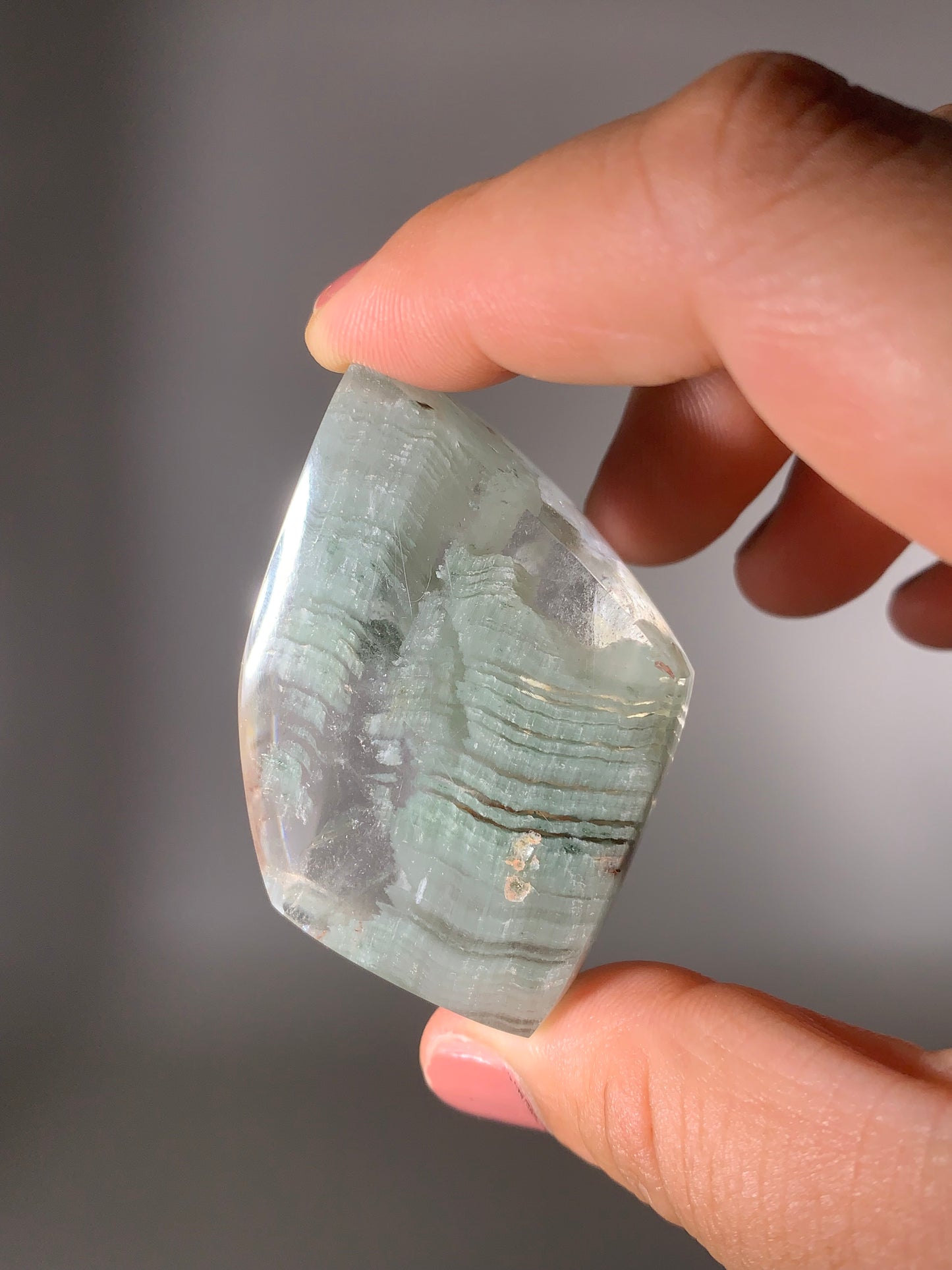 Seafoam Green Garden Quartz Polished Freeform Brazil