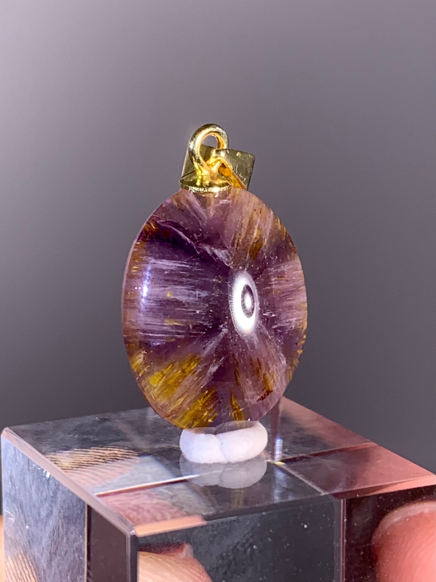 High-Quality Brazilian Auralite 23 Pendant – S925 Gold Plated