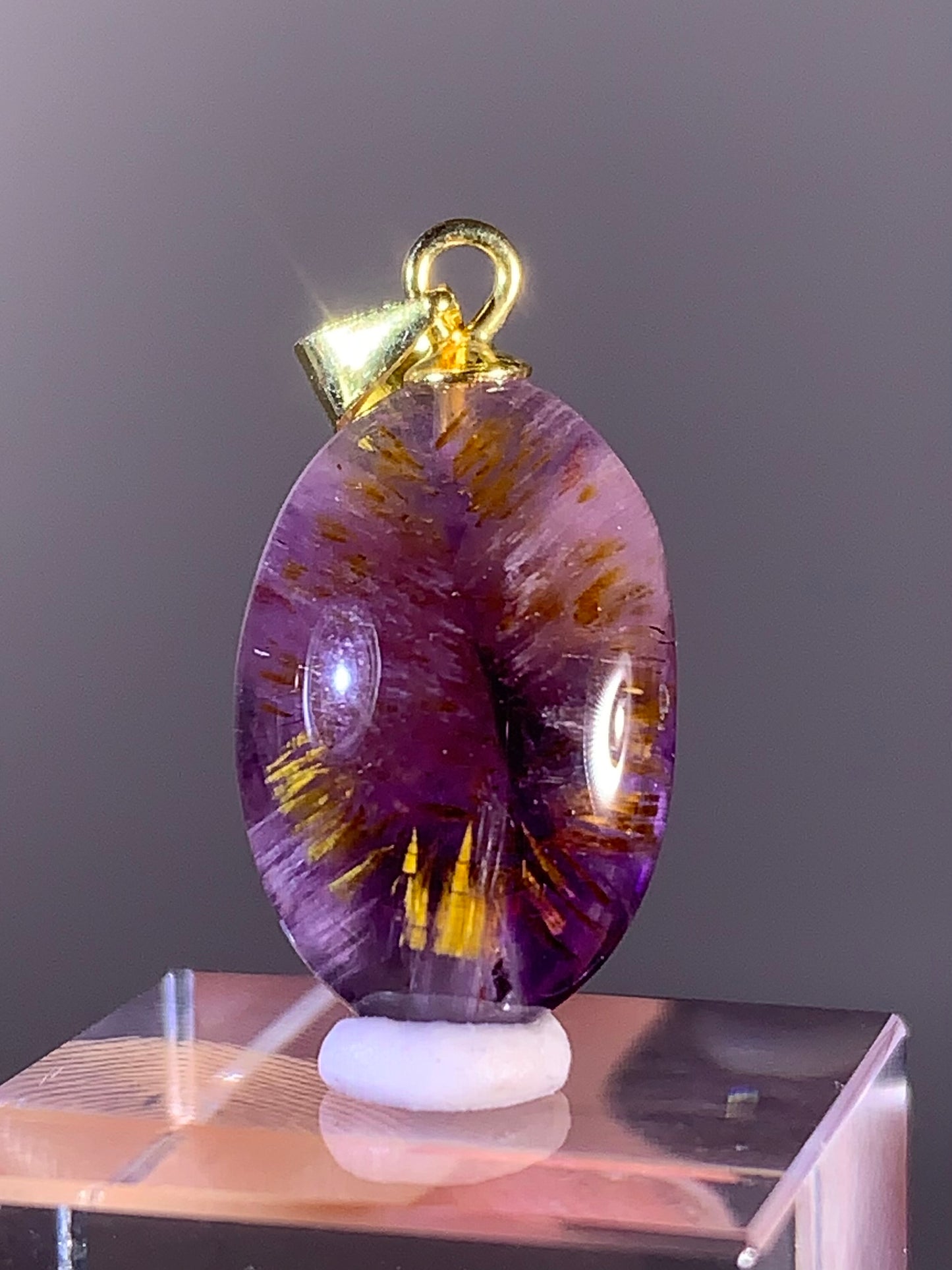 High-Quality Brazilian Auralite 23 Pendant – S925 Gold Plated