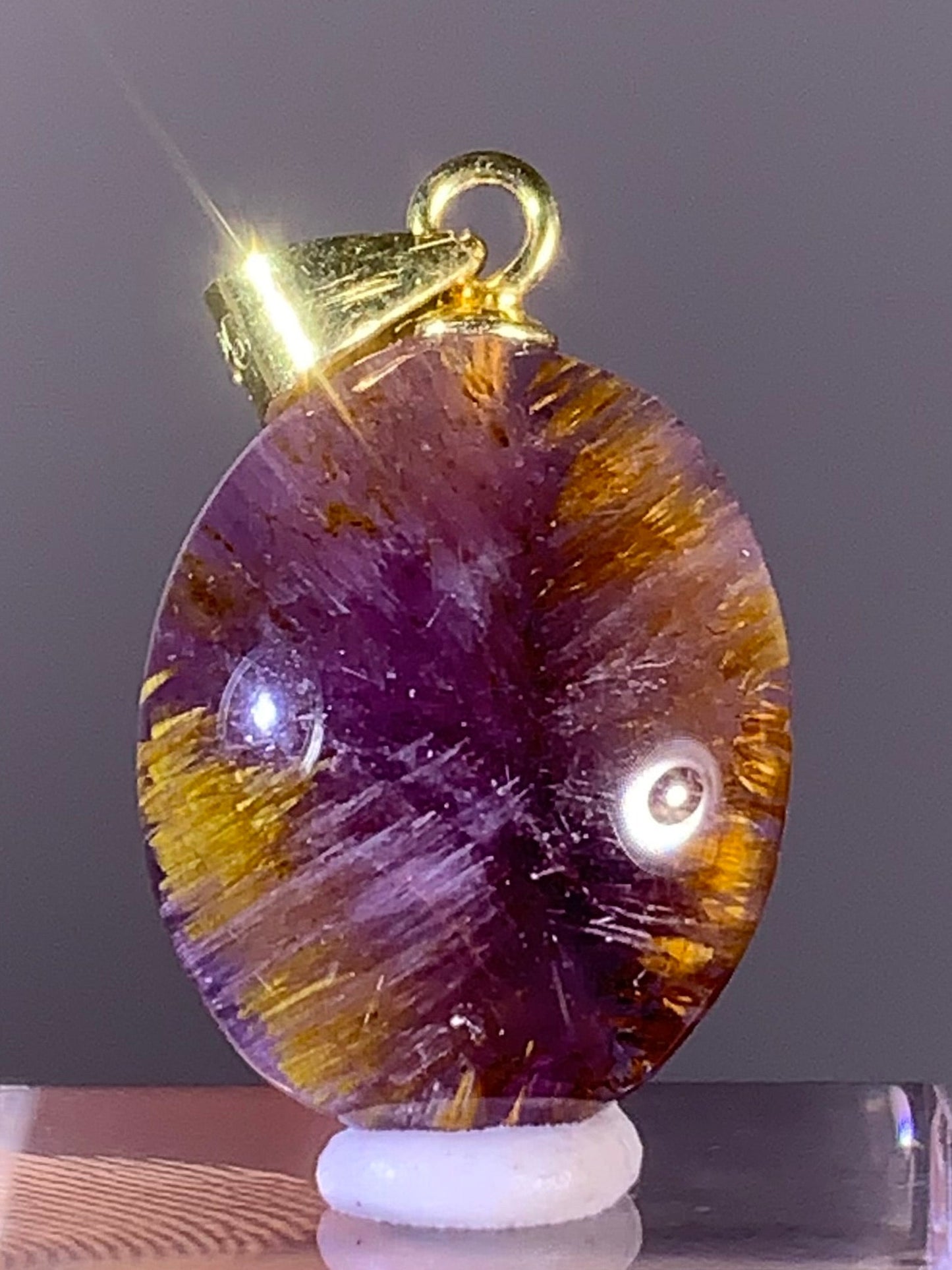 High-Quality Brazilian Auralite 23 Pendant – S925 Gold Plated