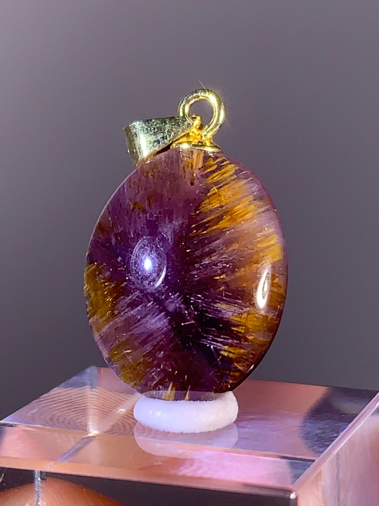 High-Quality Brazilian Auralite 23 Pendant – S925 Gold Plated