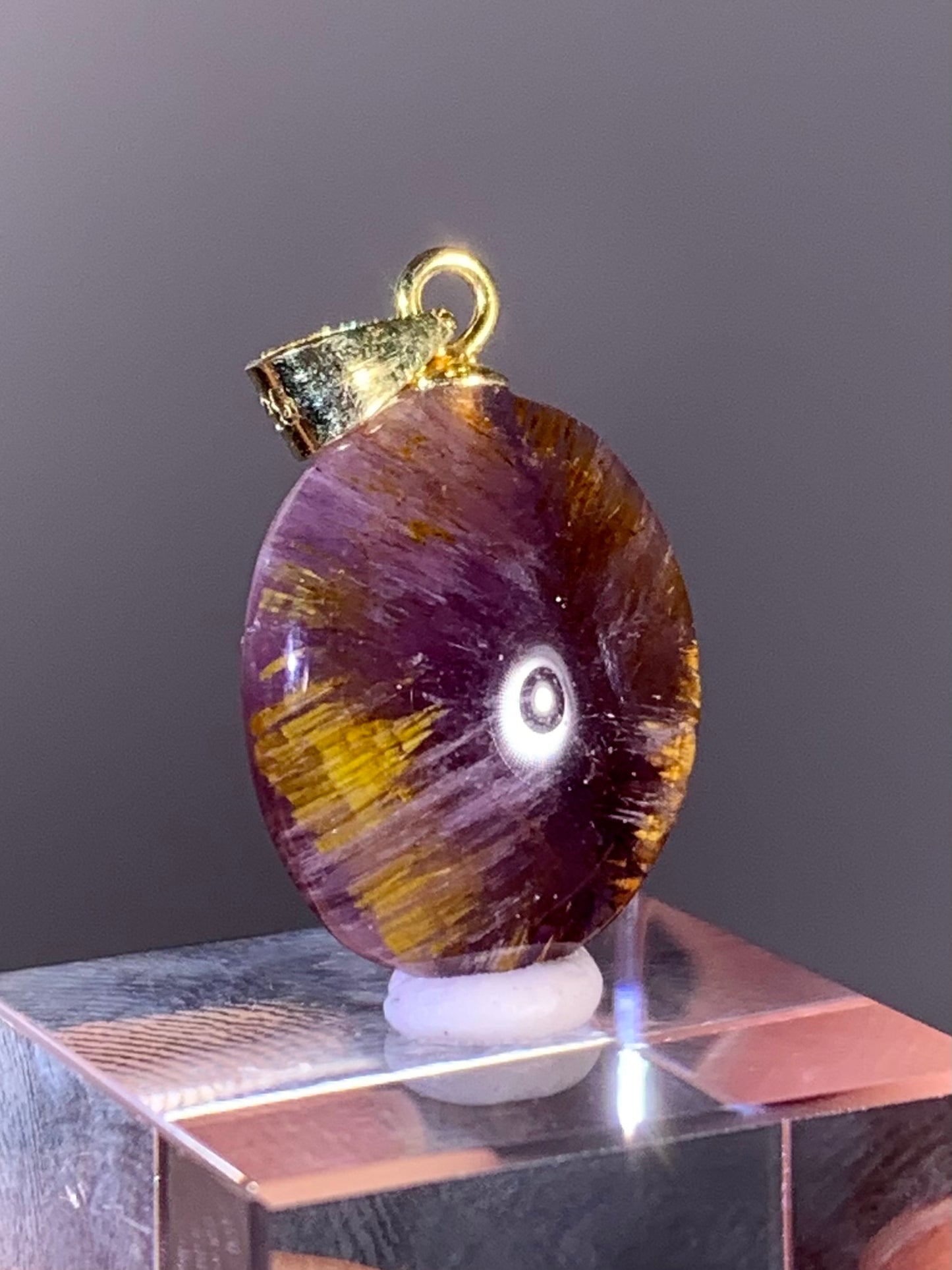 High-Quality Brazilian Auralite 23 Pendant – S925 Gold Plated