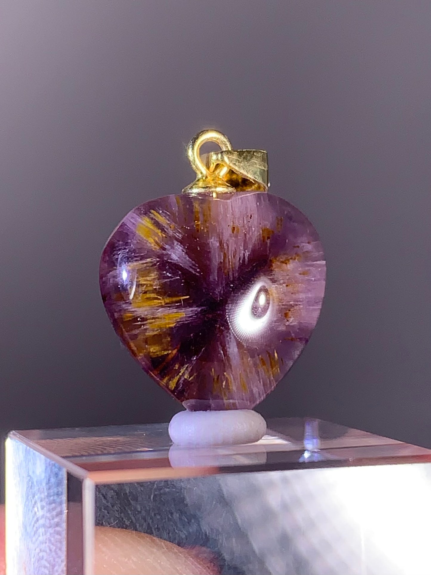 High-Quality Brazilian Auralite 23 Pendant – S925 Gold Plated