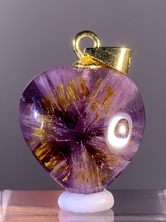 High-Quality Brazilian Auralite 23 Pendant – S925 Gold Plated