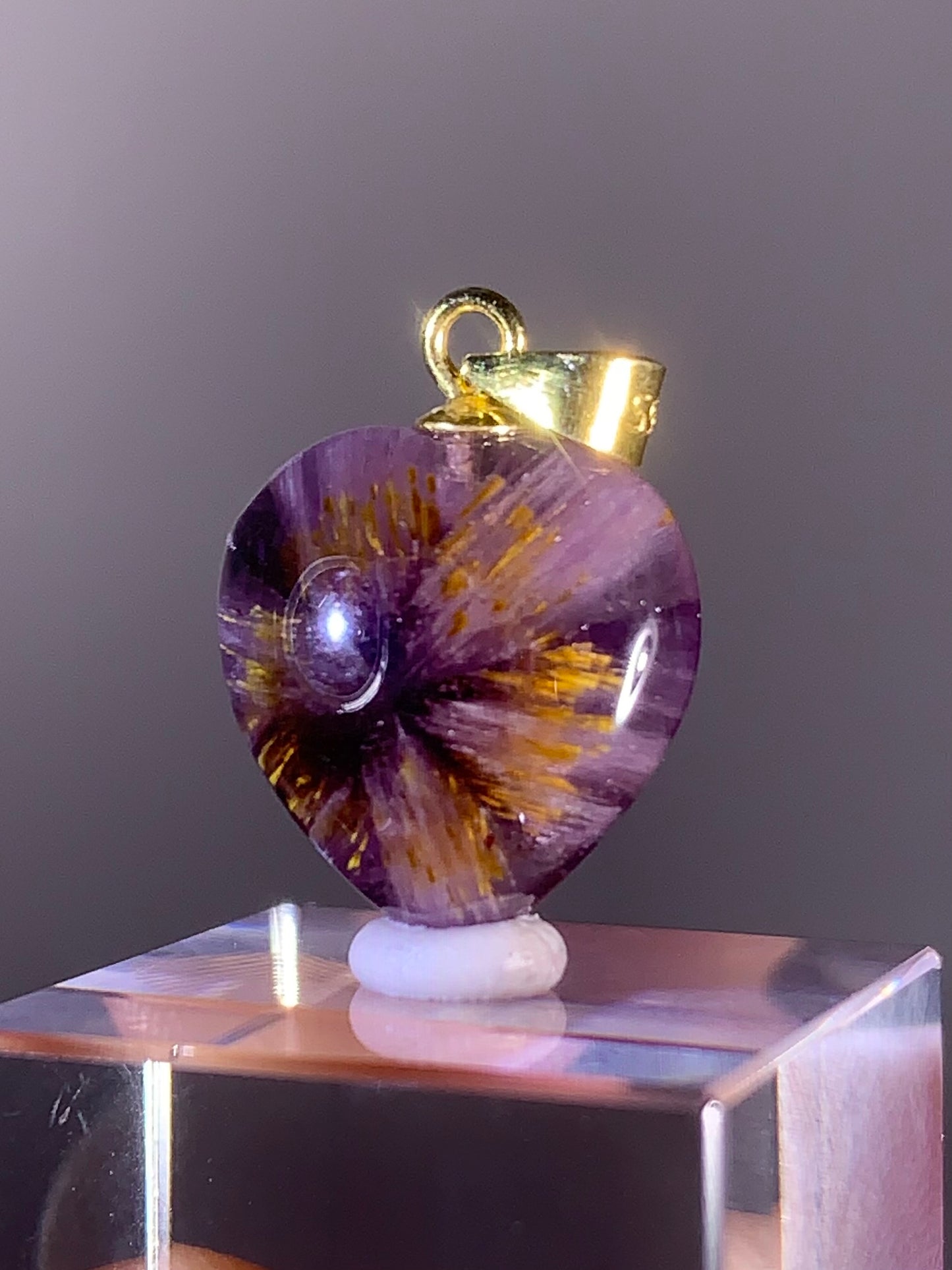 High-Quality Brazilian Auralite 23 Pendant – S925 Gold Plated