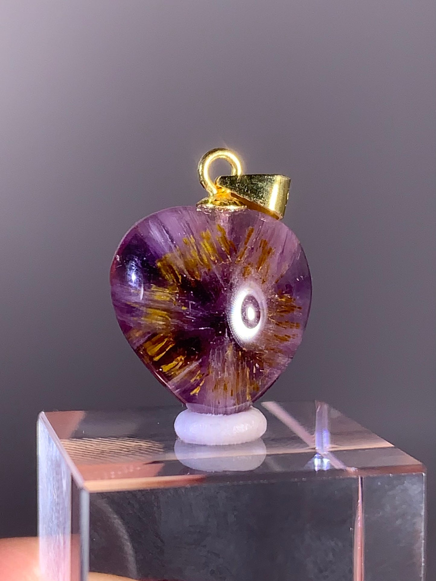 High-Quality Brazilian Auralite 23 Pendant – S925 Gold Plated