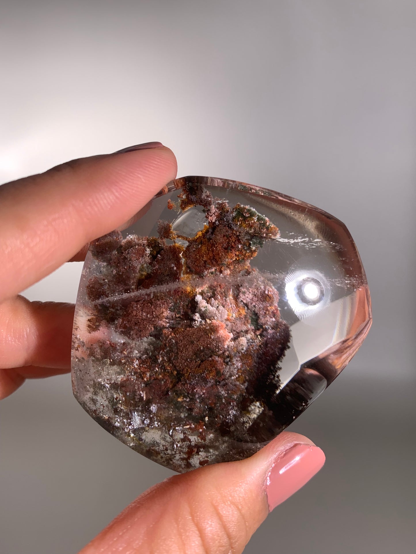 Red Autumn Scene Garden Quartz Polished Freeform Brazil