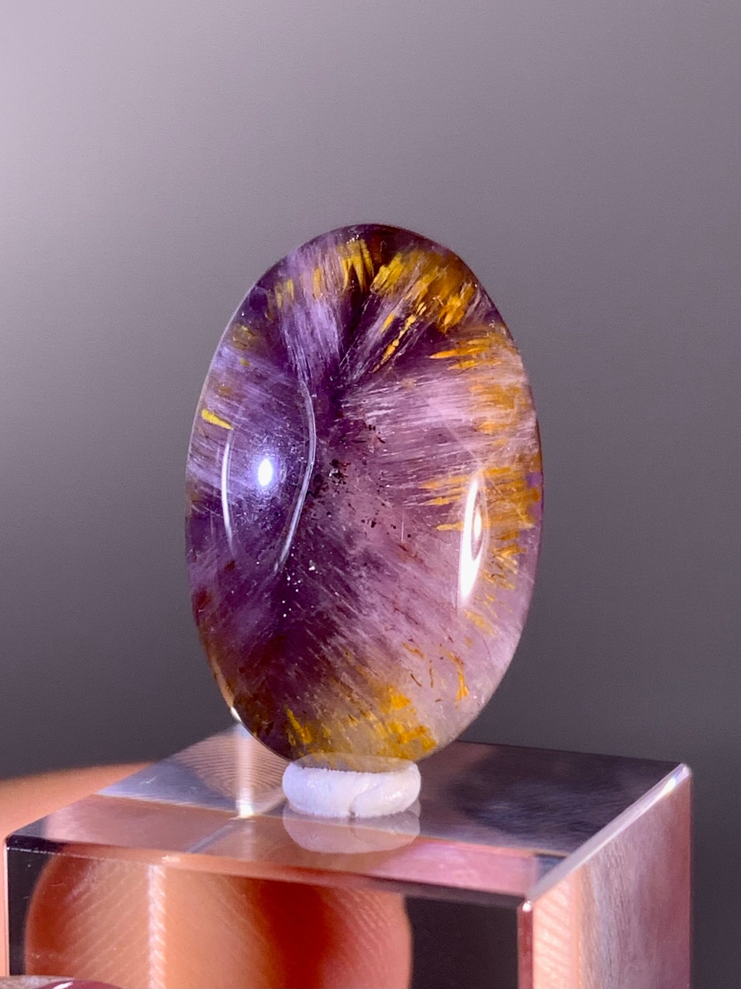 High-Quality Brazilian Auralite 23 Quartz Cabochon