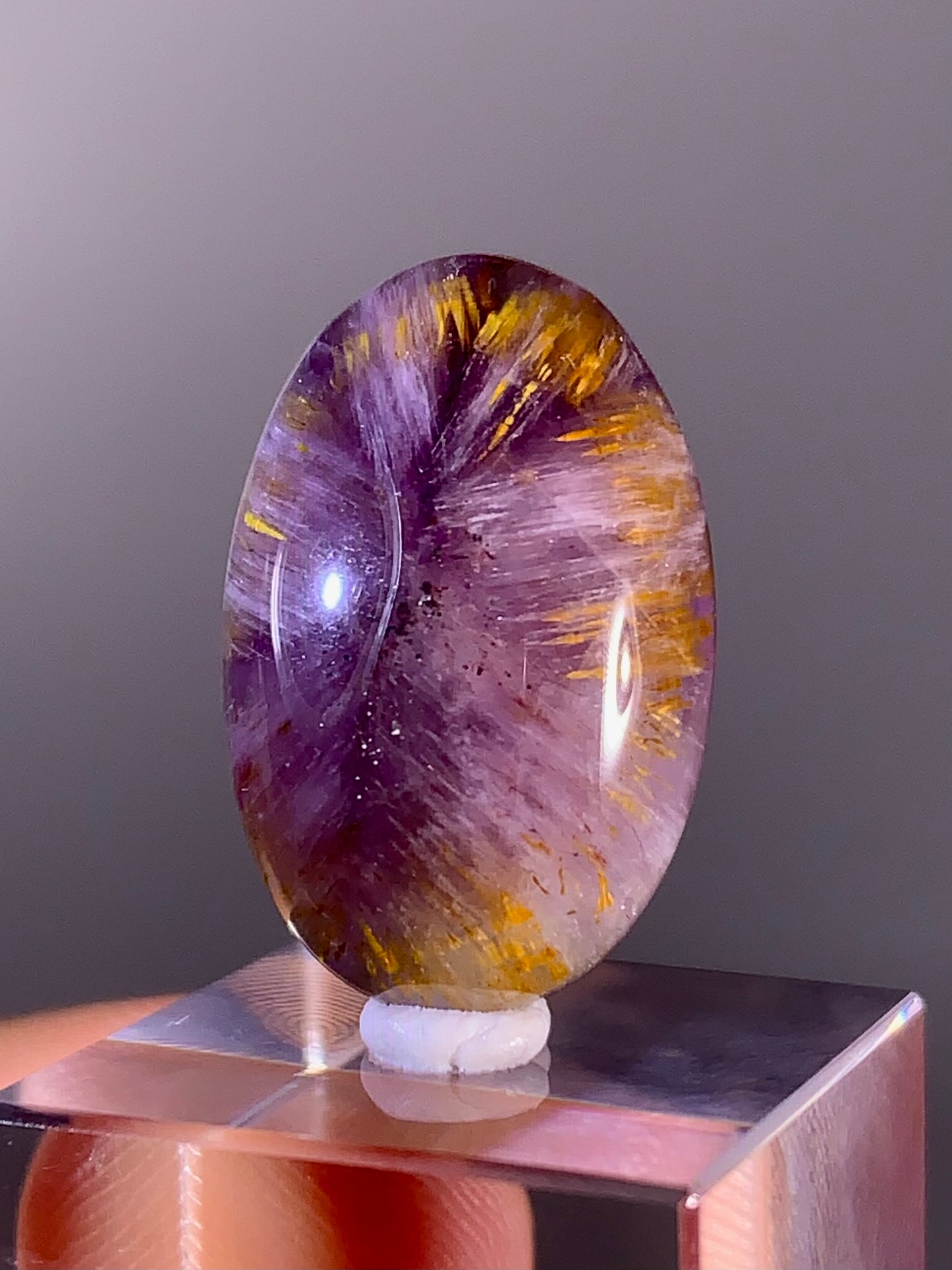 High-Quality Brazilian Auralite 23 Quartz Cabochon