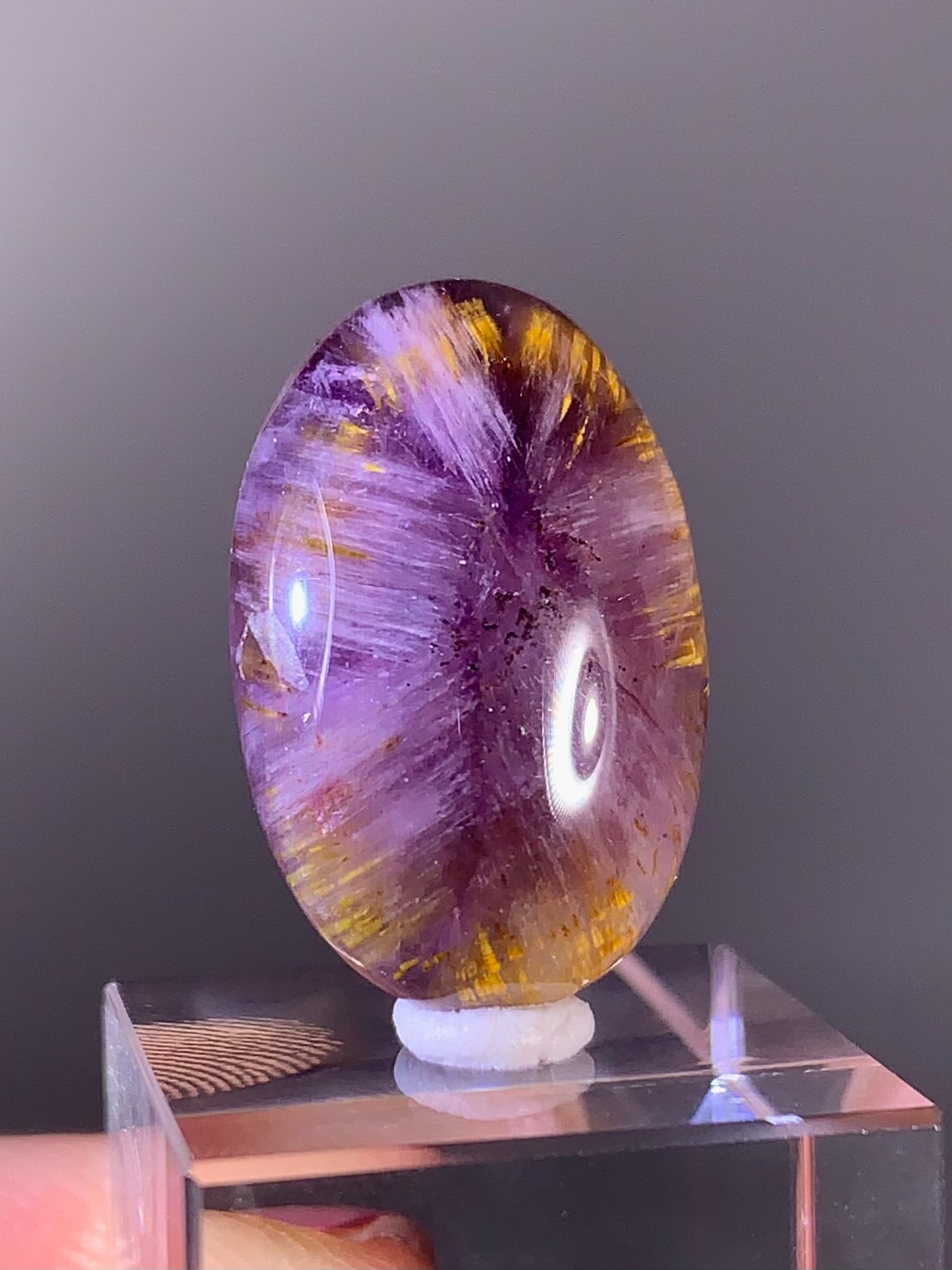 High-Quality Brazilian Auralite 23 Quartz Cabochon