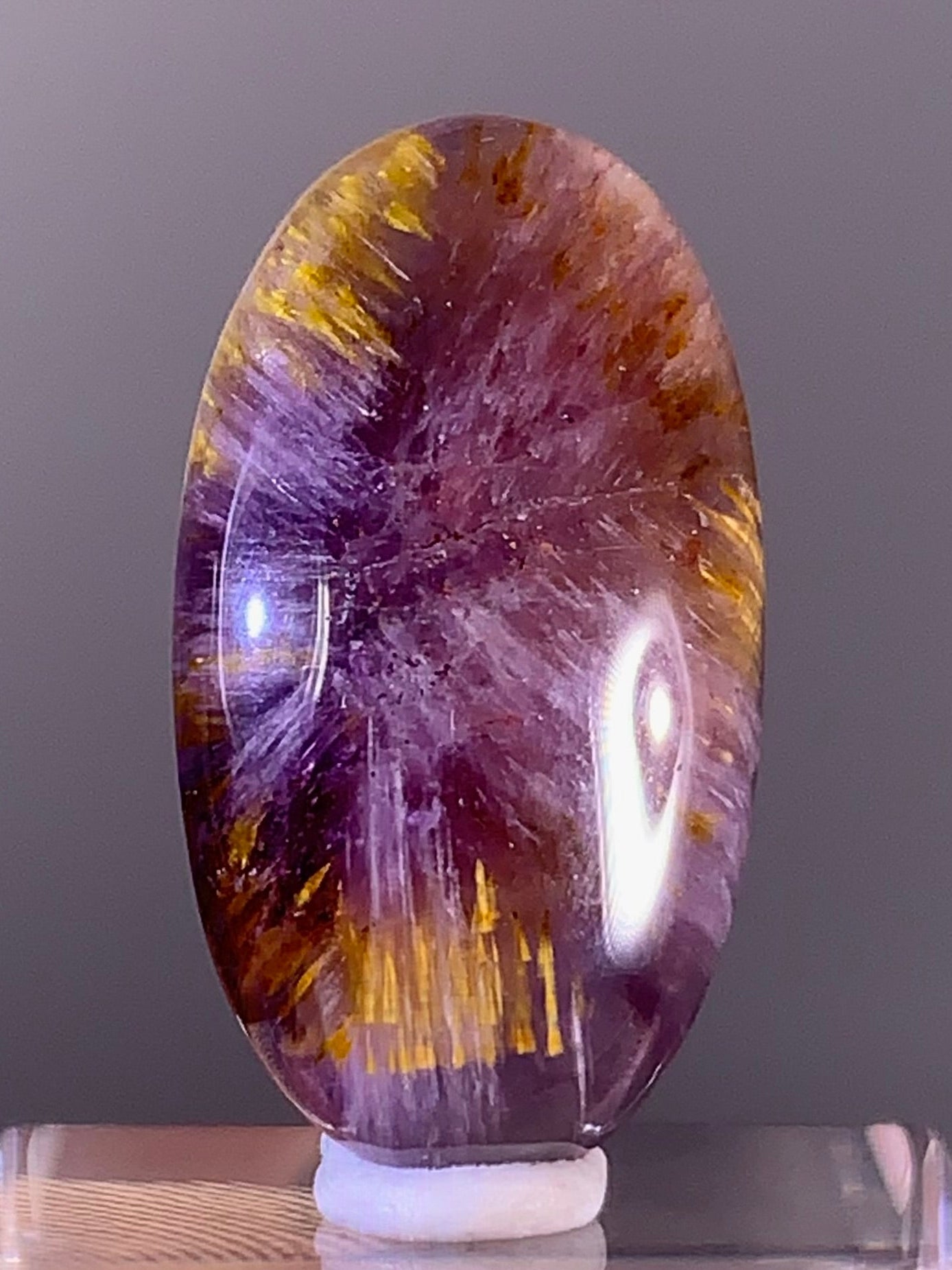 High-Quality Brazilian Auralite 23 Quartz Cabochon