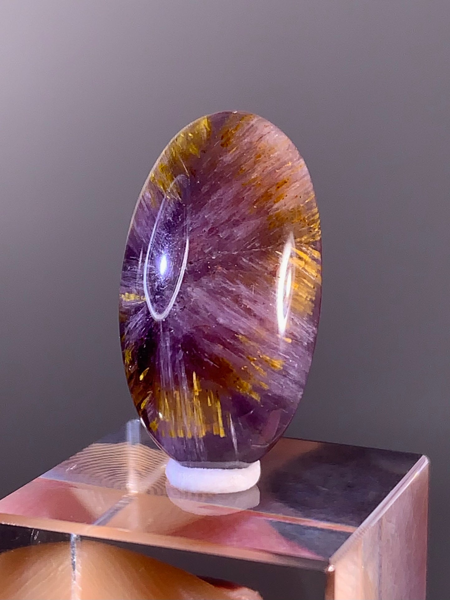 High-Quality Brazilian Auralite 23 Quartz Cabochon