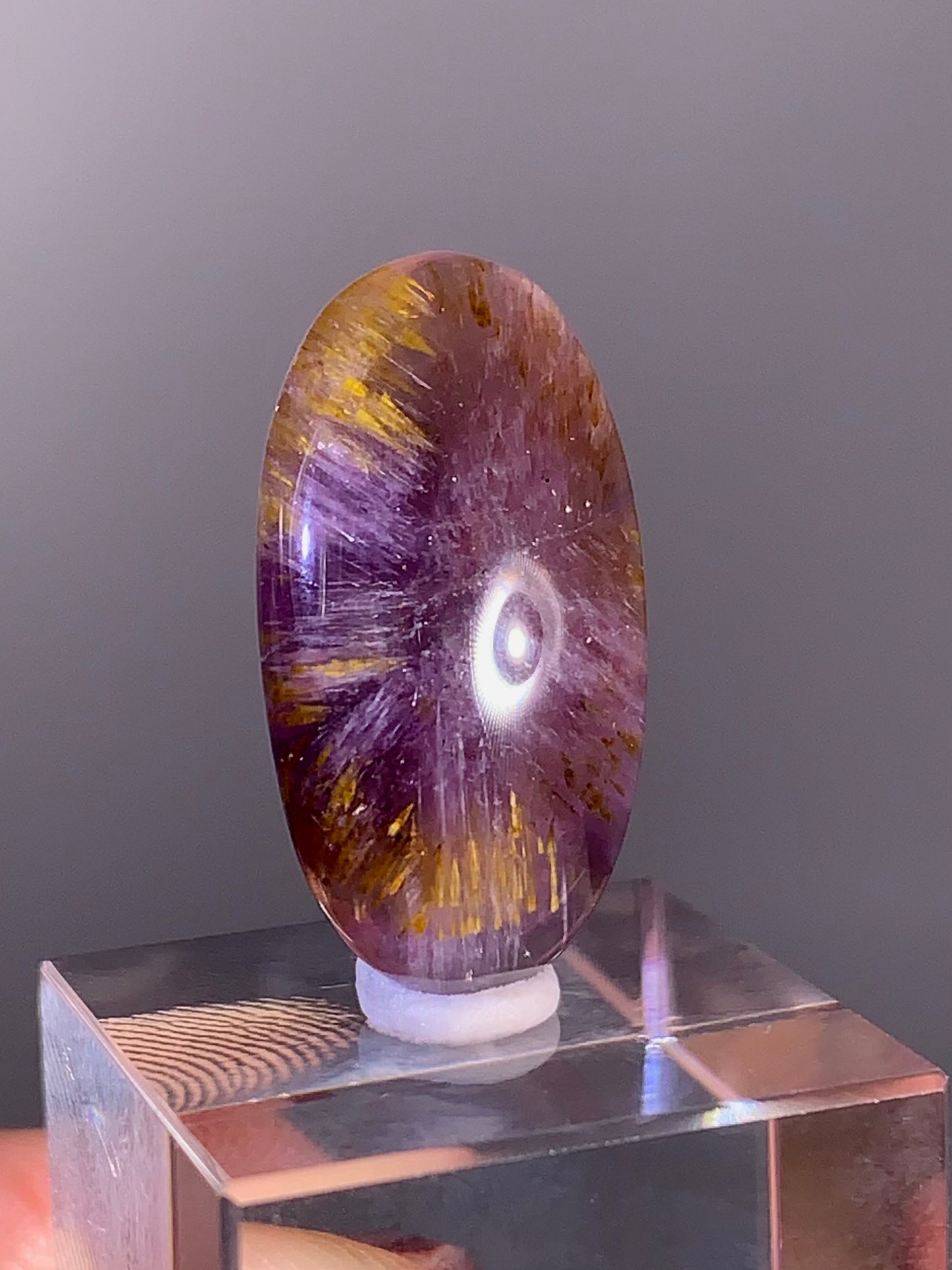 High-Quality Brazilian Auralite 23 Quartz Cabochon