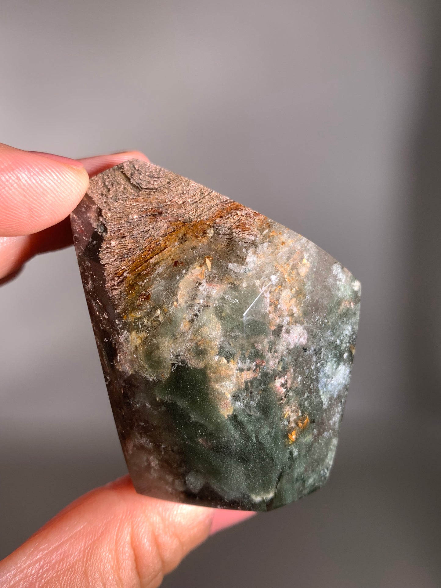 Colorful Layered Garden Quartz With Mica and Shimmery Green Chlorite Brazil
