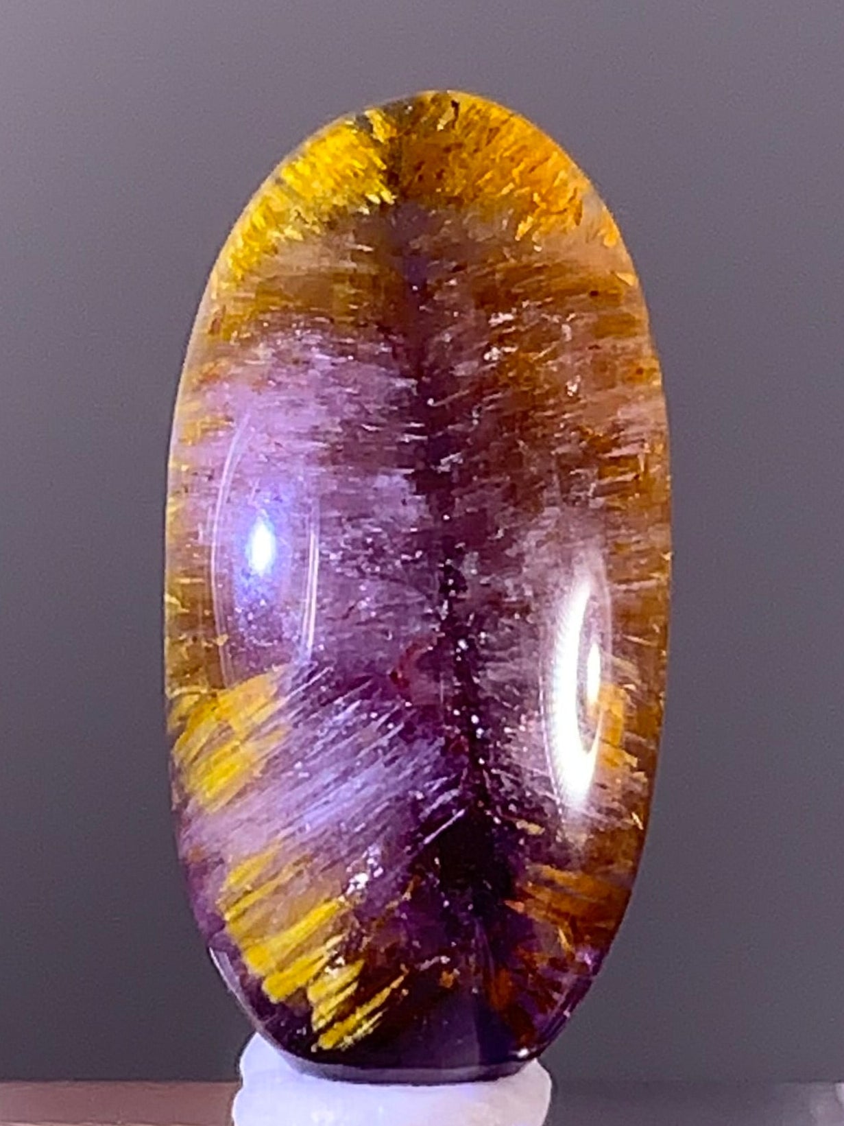 High-Quality Brazilian Auralite 23 Quartz Cabochon