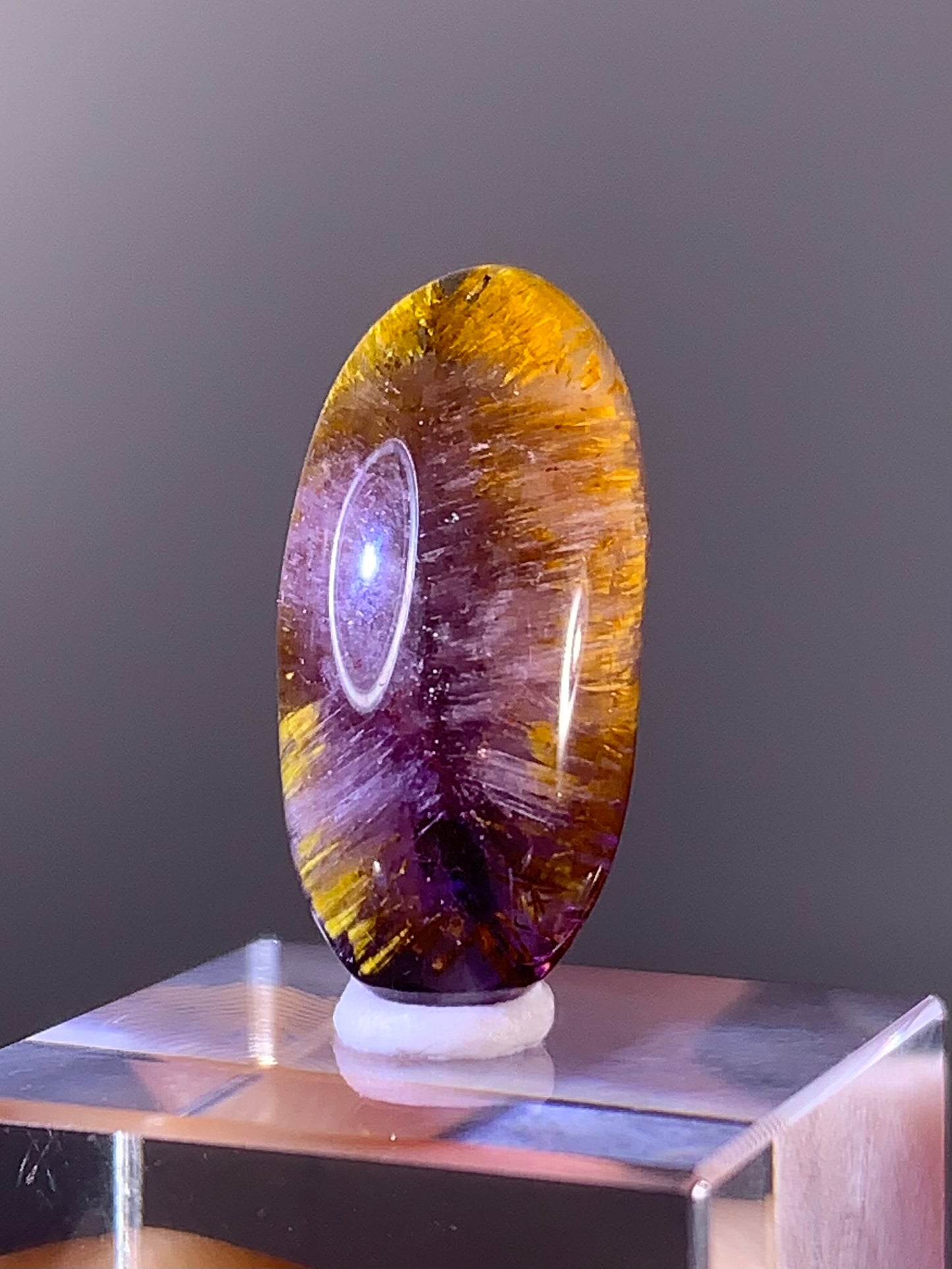 High-Quality Brazilian Auralite 23 Quartz Cabochon