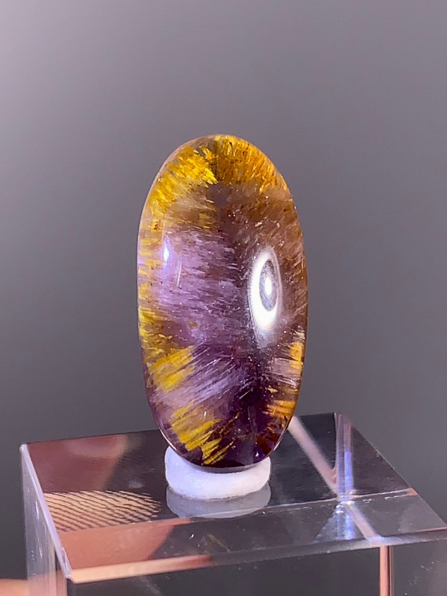 High-Quality Brazilian Auralite 23 Quartz Cabochon