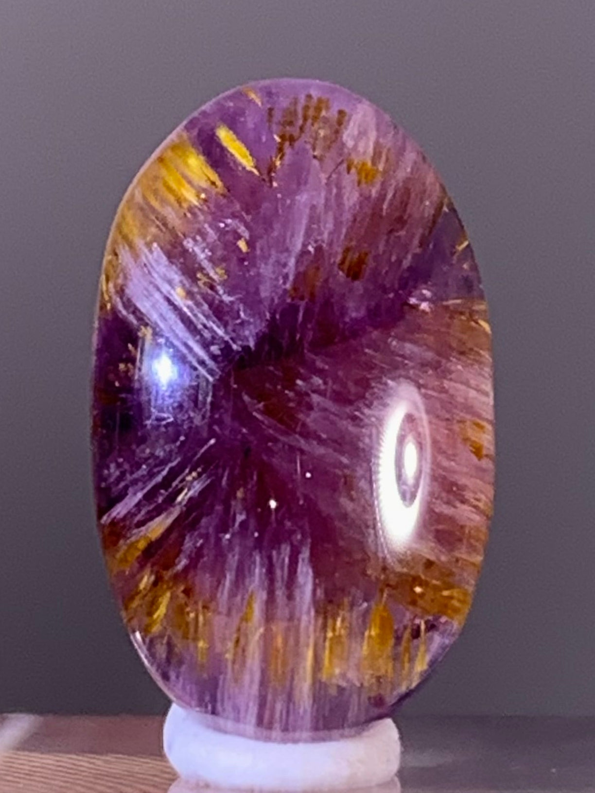 High-Quality Brazilian Auralite 23 Quartz Cabochon