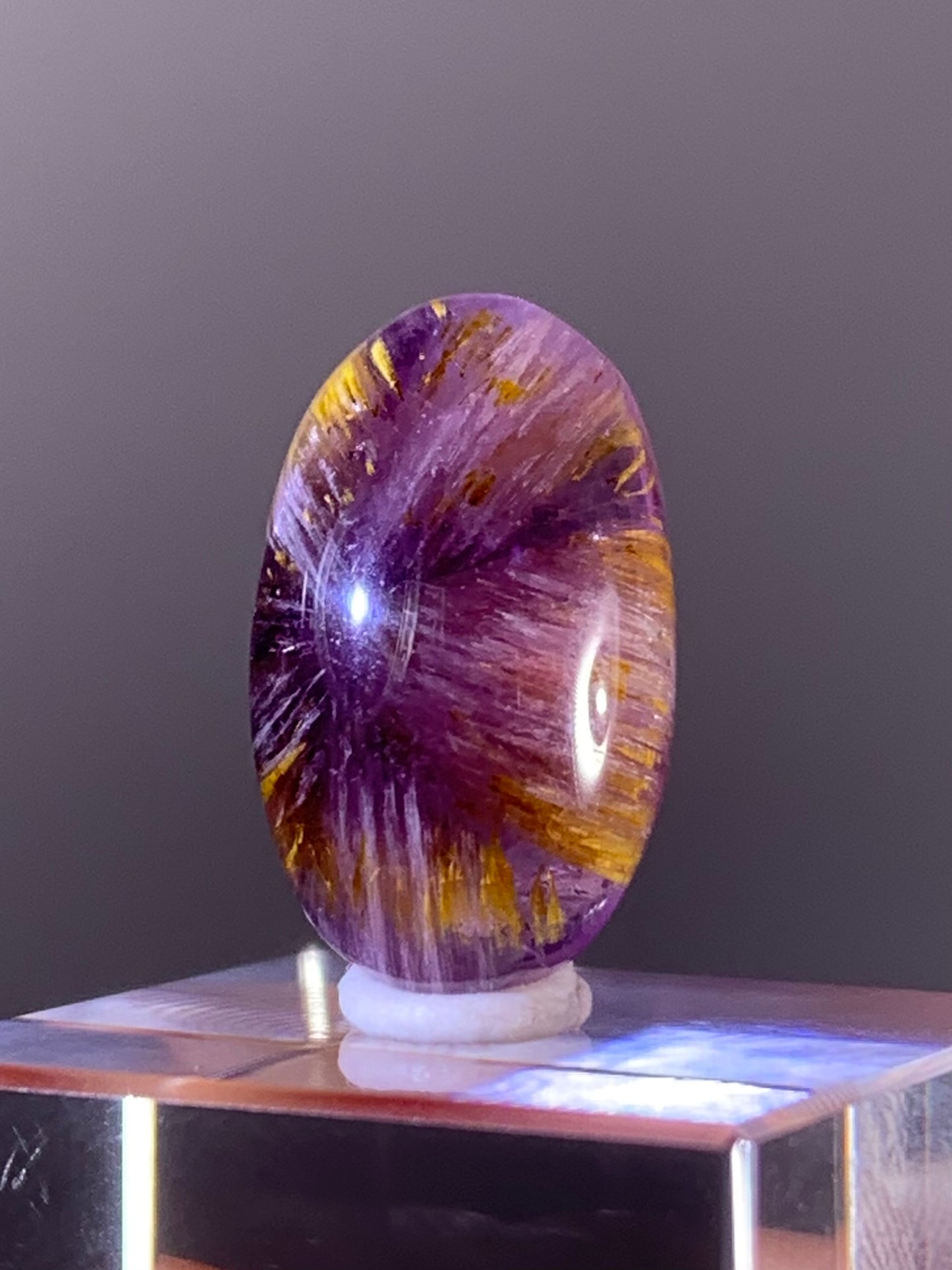 High-Quality Brazilian Auralite 23 Quartz Cabochon