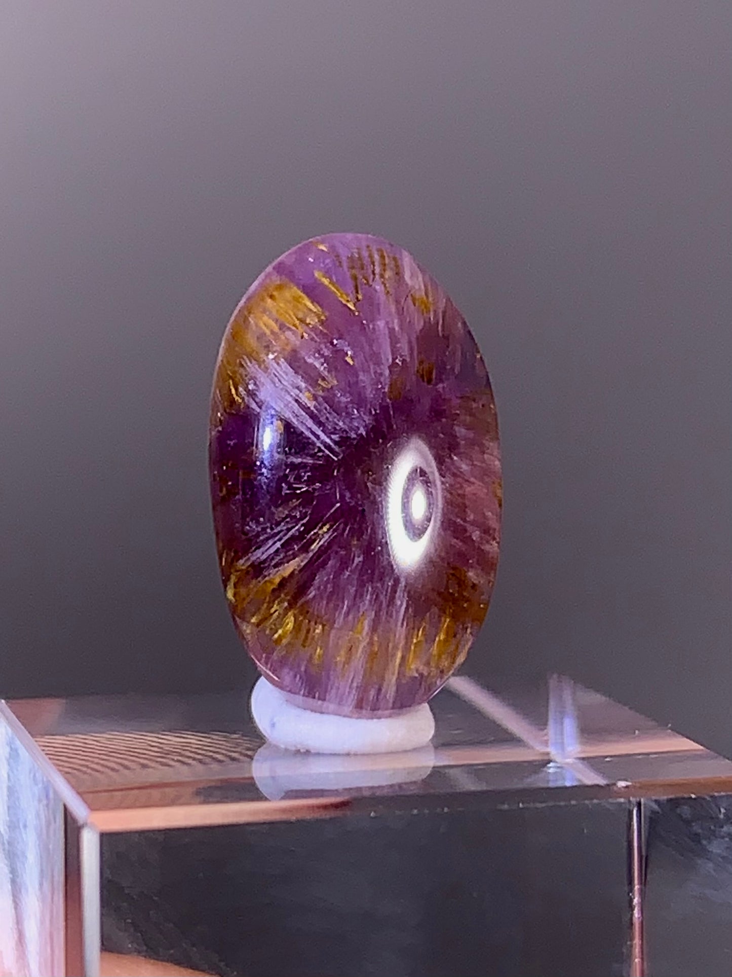 High-Quality Brazilian Auralite 23 Quartz Cabochon