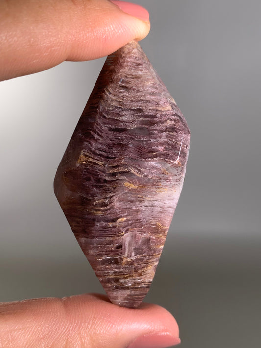 High-Quality Pink Lithium Layered Garden Quartz Polished Freeform Brazil