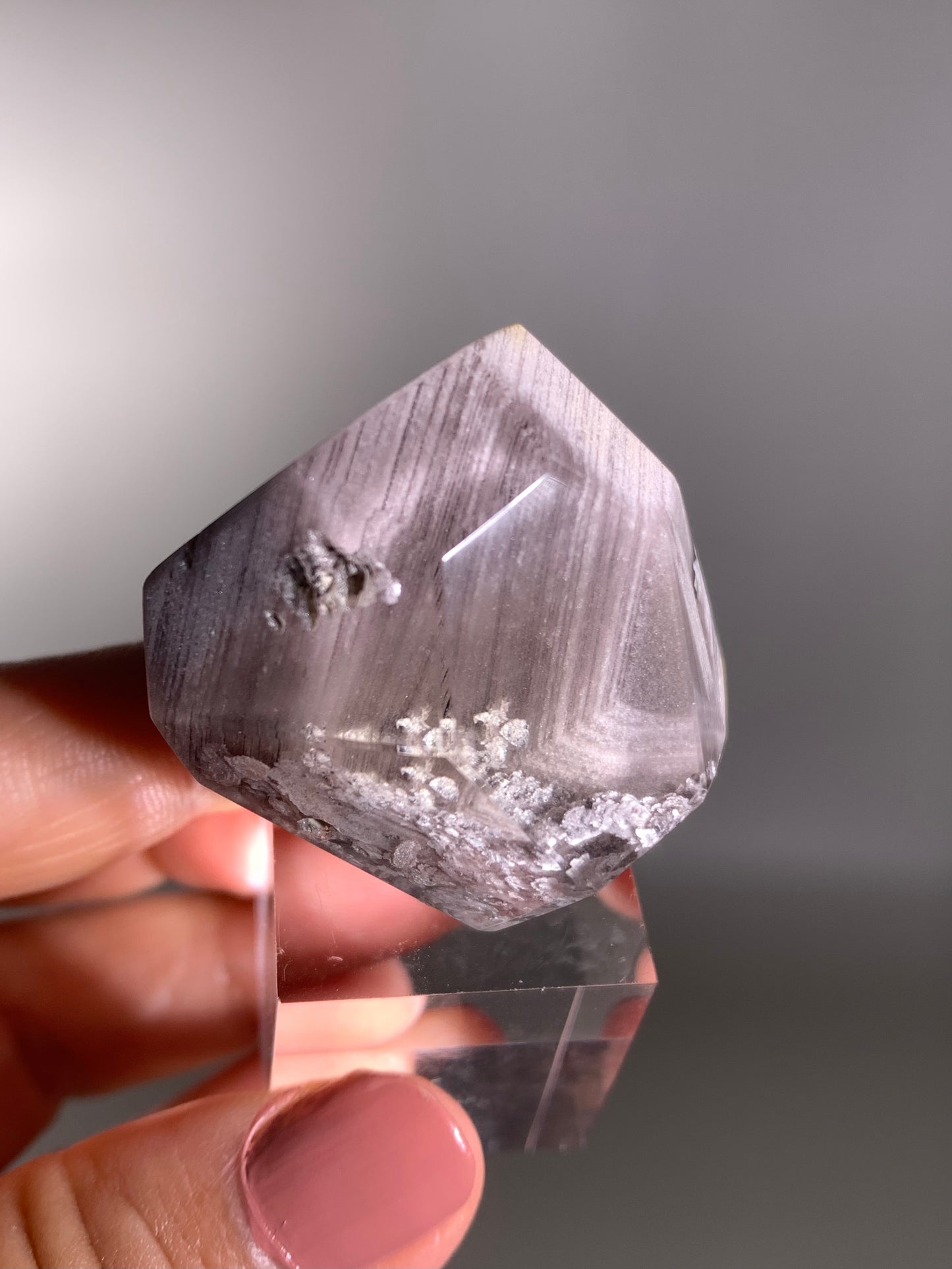 High-Quality Pink Lithium Layered Garden Quartz Polished Freeform Brazil