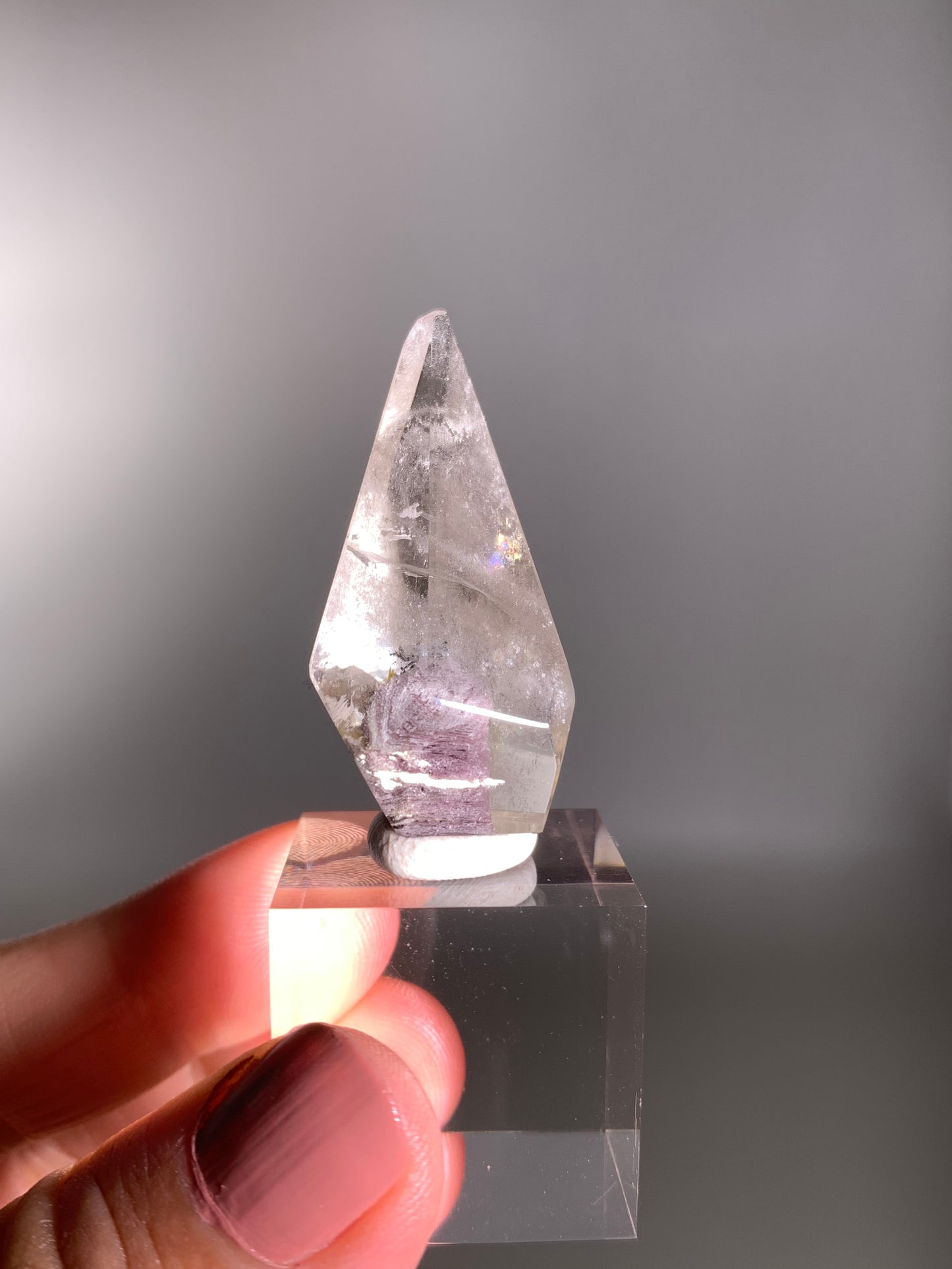 Pink Lithium Layered Purple Garden Quartz Polished Freeform Brazil