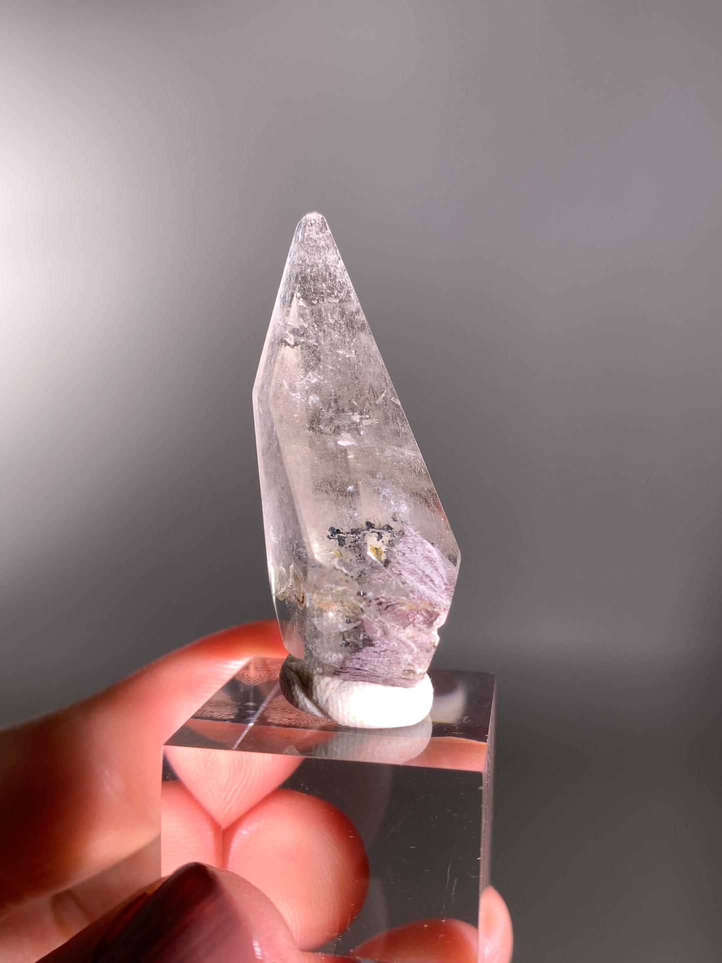 Pink Lithium Layered Purple Garden Quartz Polished Freeform Brazil