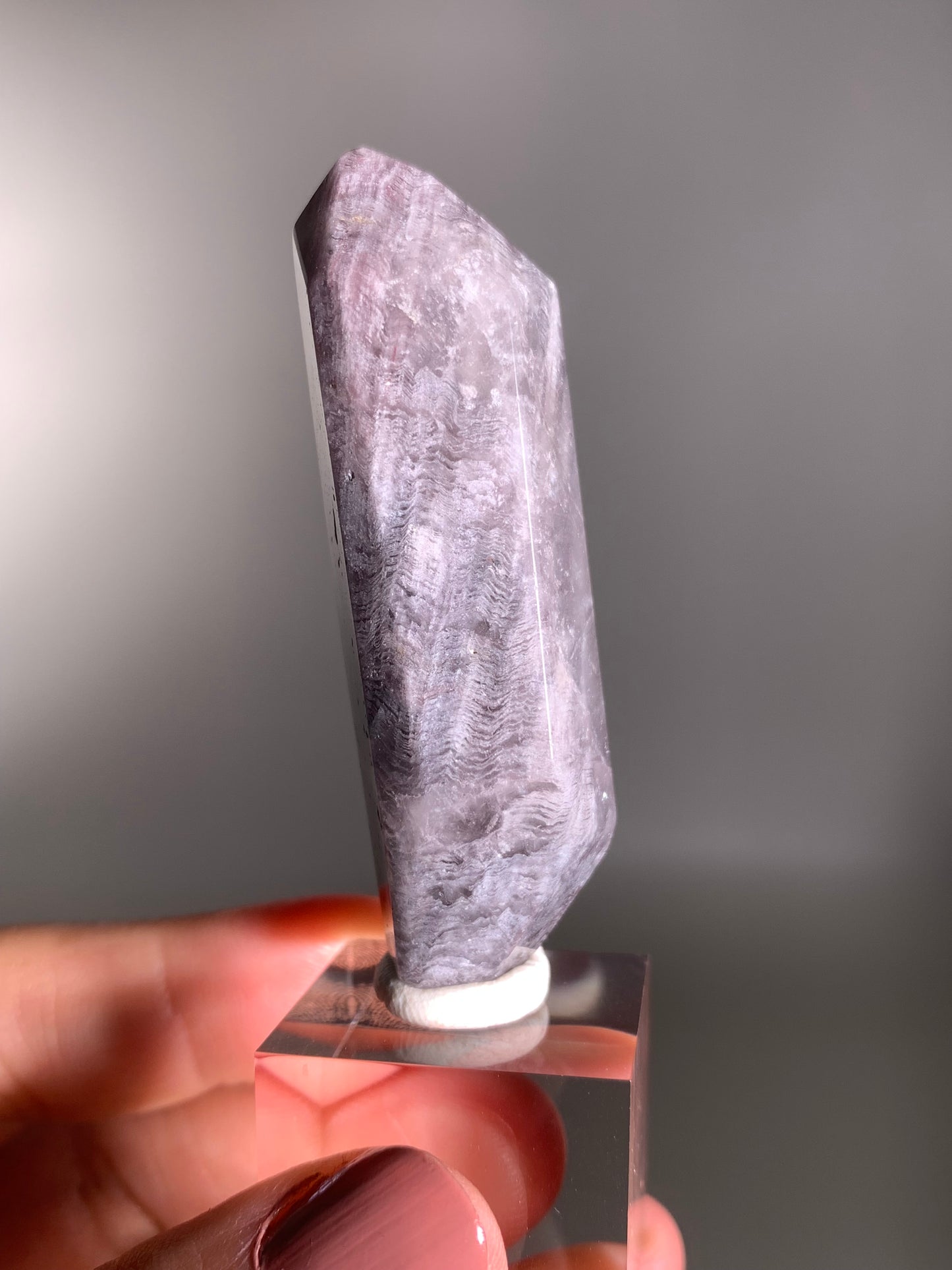 Pink Lithium Layered Purple Garden Quartz Polished Freeform Brazil