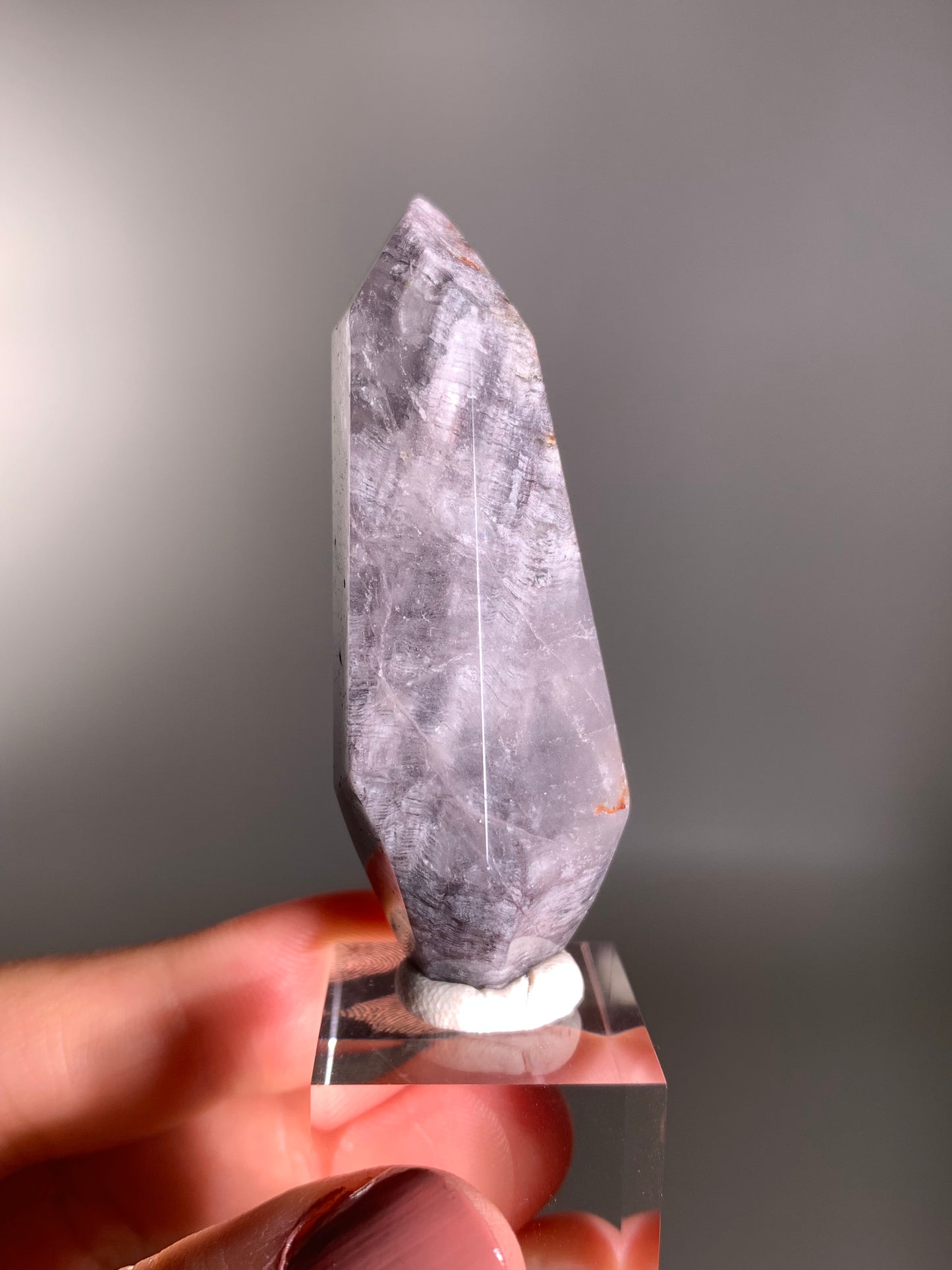 Pink Lithium Layered Purple Garden Quartz Polished Freeform Brazil