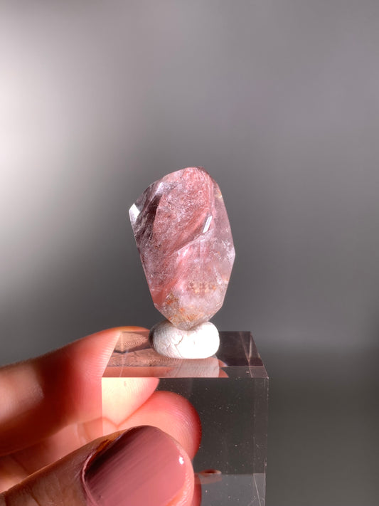 Pink Lithium Layered Garden Quartz Polished Freeform Brazil