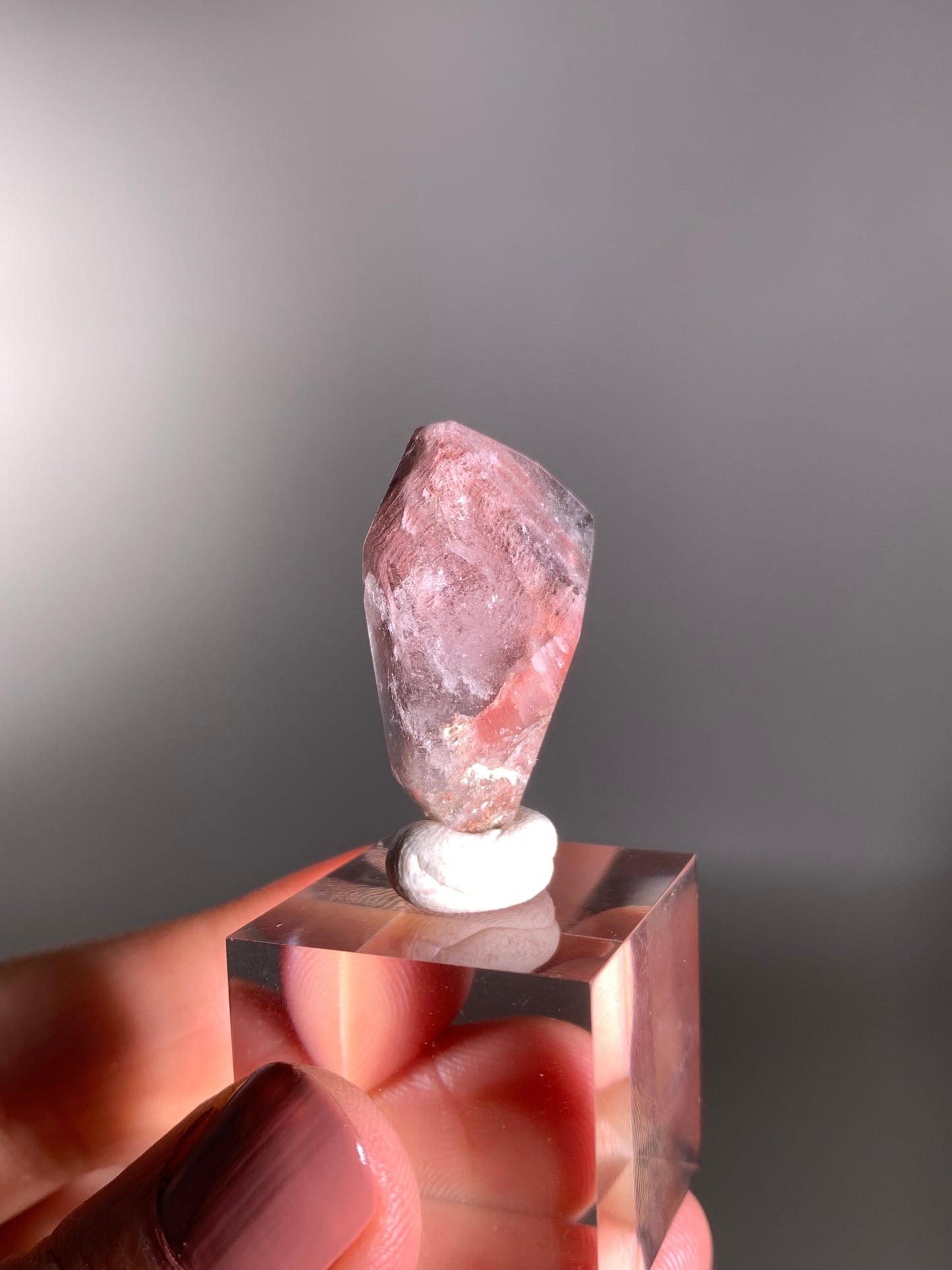 Pink Lithium Layered Garden Quartz Polished Freeform Brazil