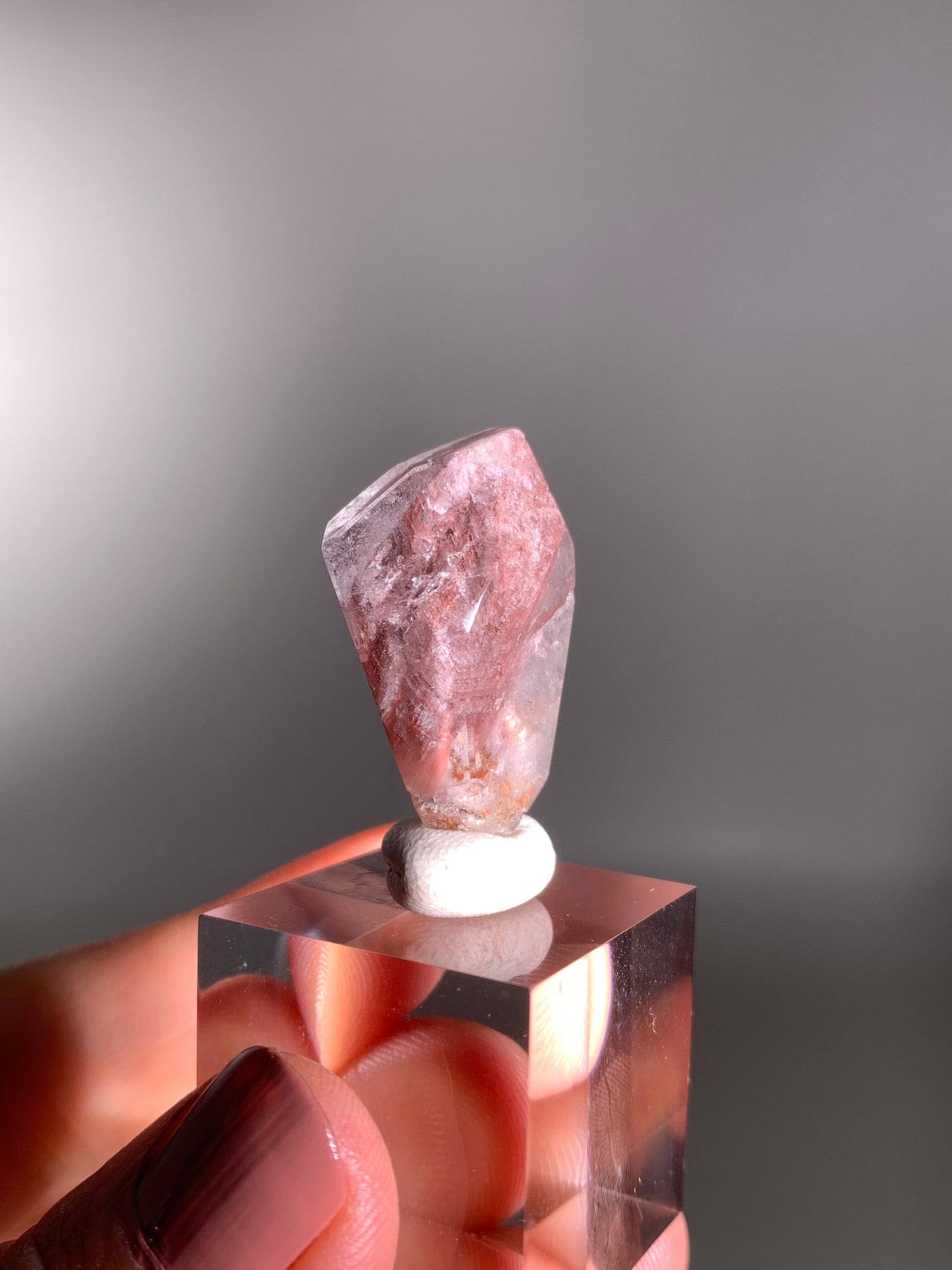 Pink Lithium Layered Garden Quartz Polished Freeform Brazil