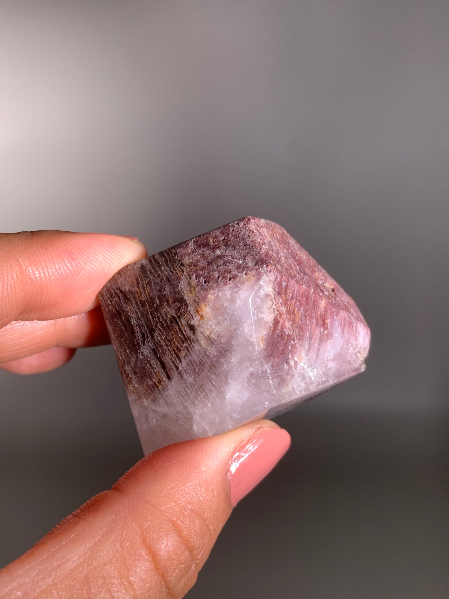SALE Pink Lithium Layered Garden Quartz Polished Freeform Brazil