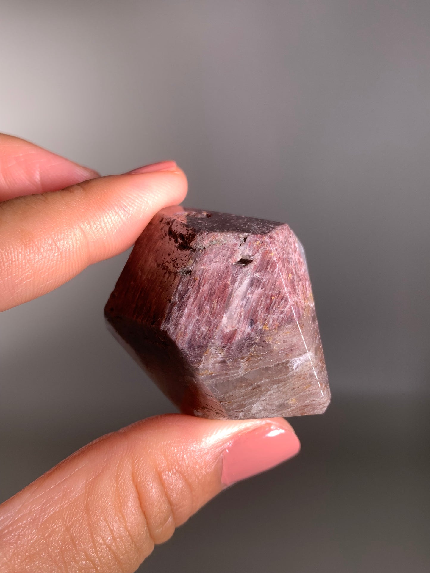 SALE Pink Lithium Layered Garden Quartz Polished Freeform Brazil