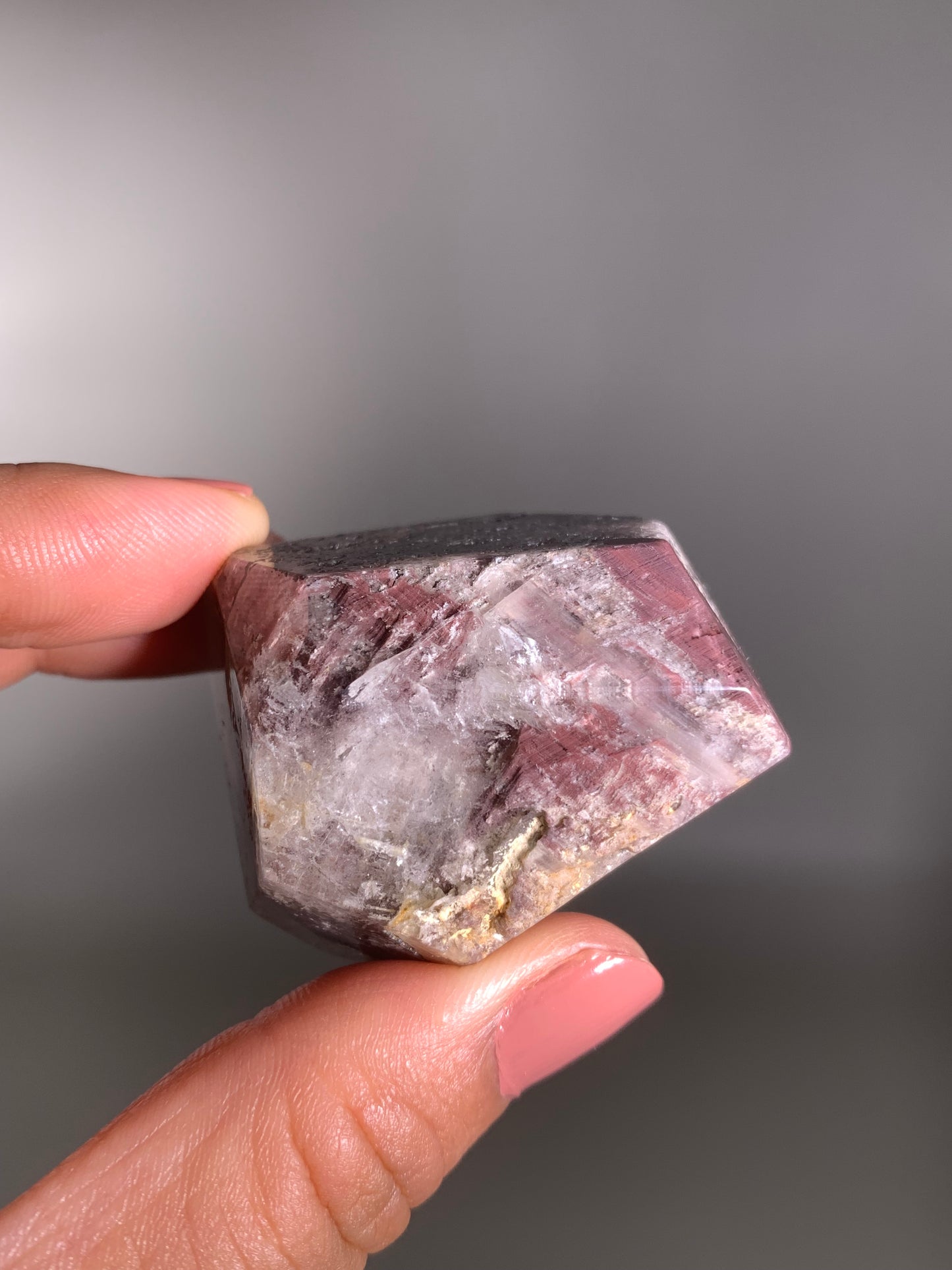 SALE Pink Lithium Layered Garden Quartz Polished Freeform Brazil