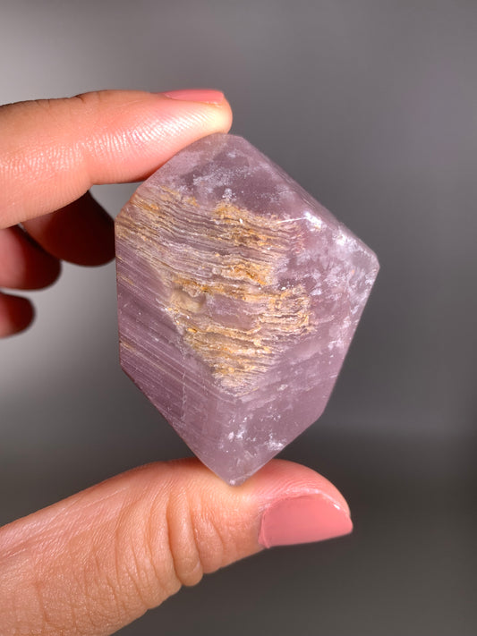 SALE Pink Lithium Layered Garden Quartz Polished Freeform Brazil