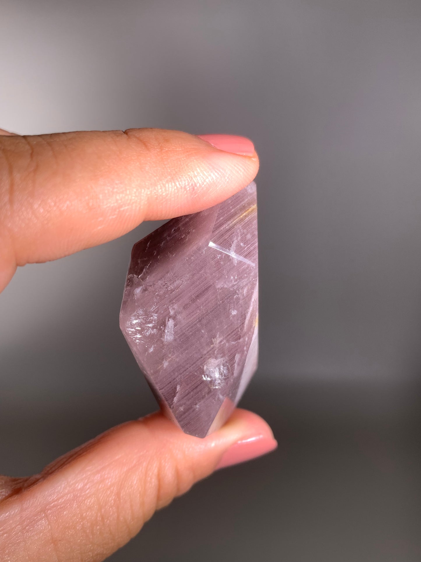 SALE Pink Lithium Layered Garden Quartz Polished Freeform Brazil