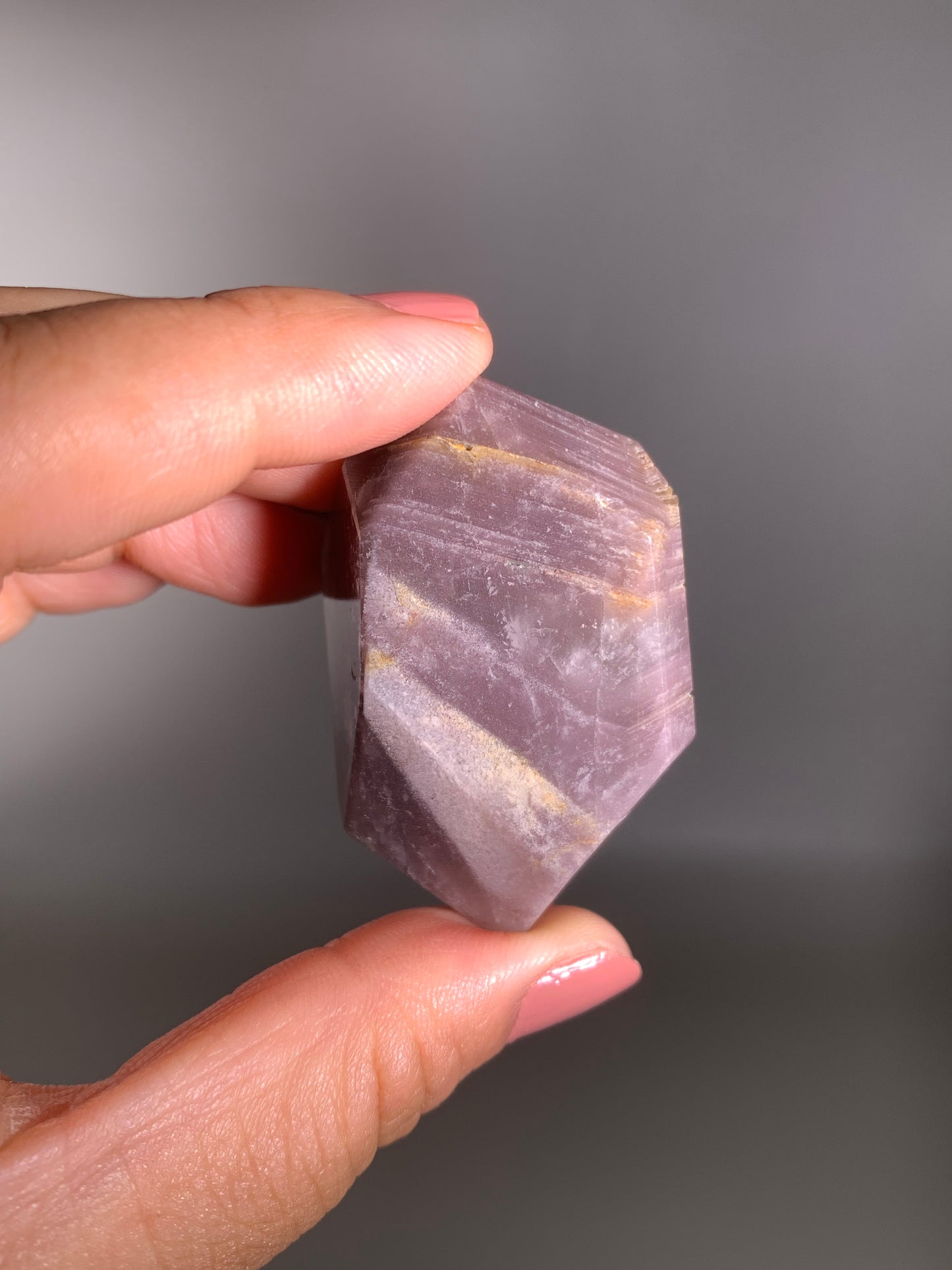 SALE Pink Lithium Layered Garden Quartz Polished Freeform Brazil
