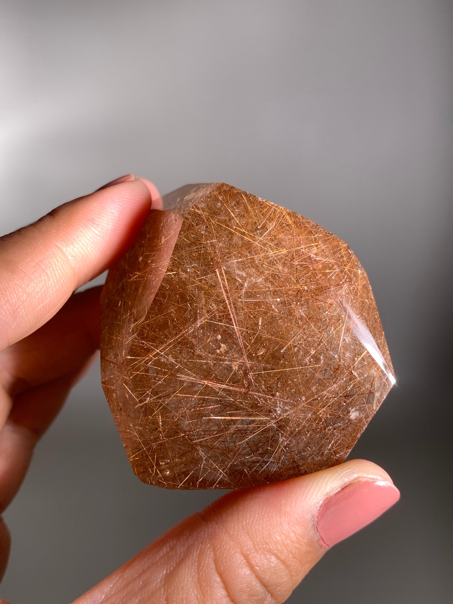 Copper Rutile Smoky Quartz Polished Freeform