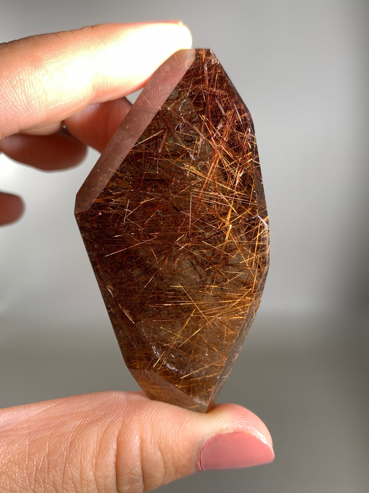 Copper Rutile Smoky Quartz Polished Freeform