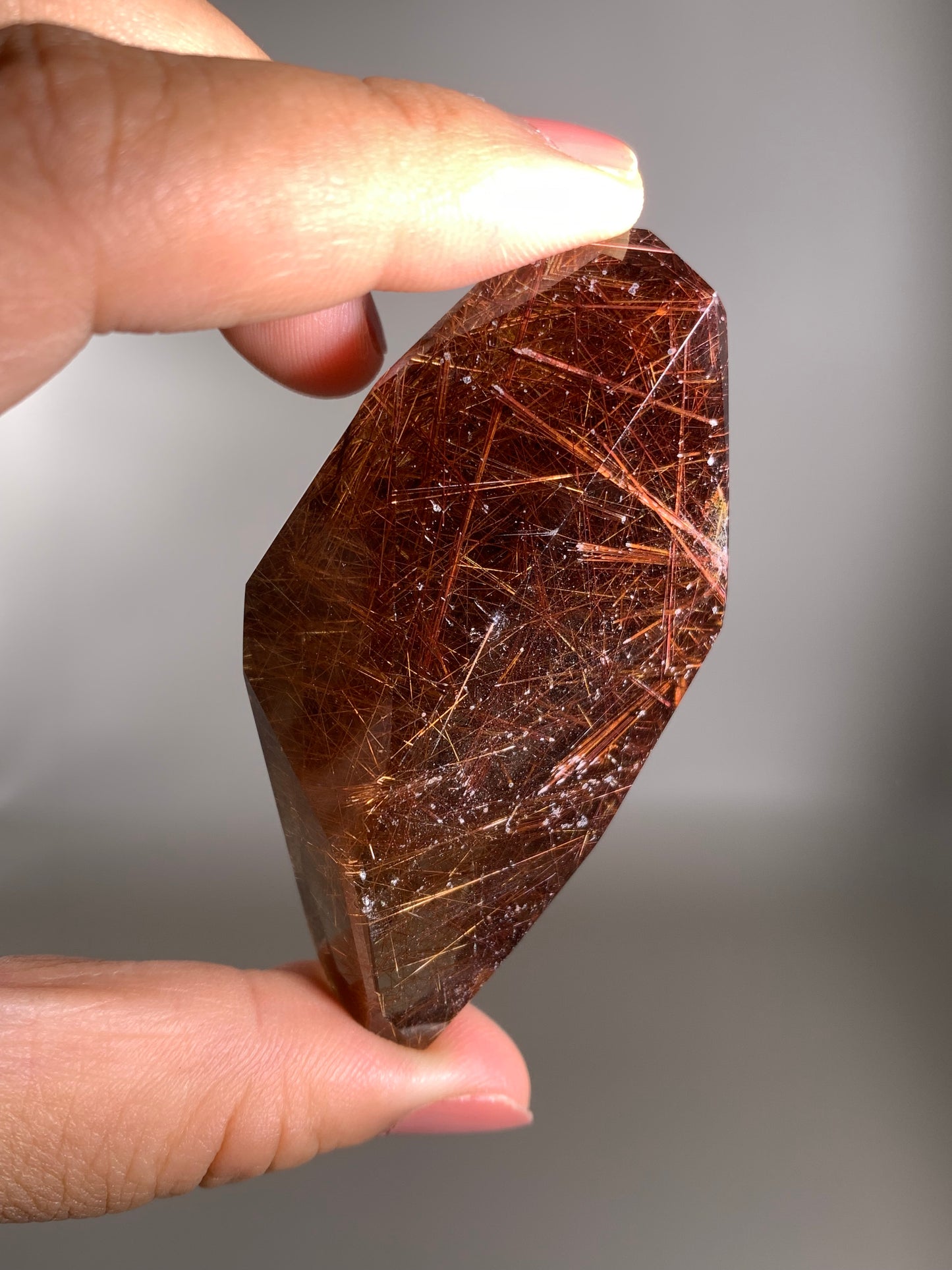 Copper Rutile Smoky Quartz Polished Freeform
