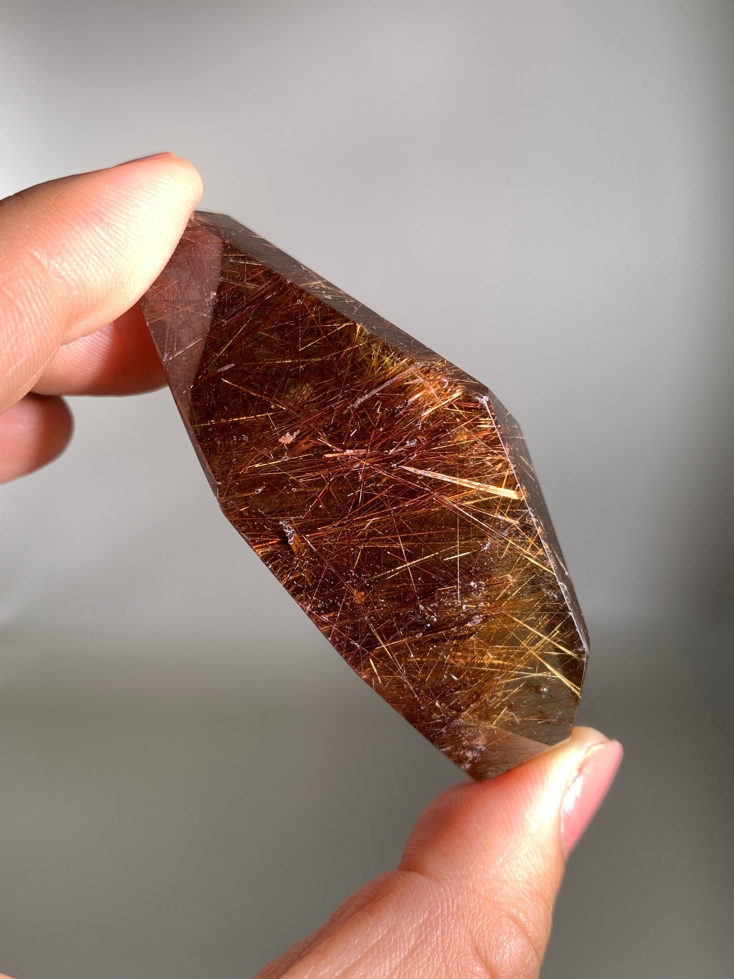 Copper Rutile Smoky Quartz Polished Freeform