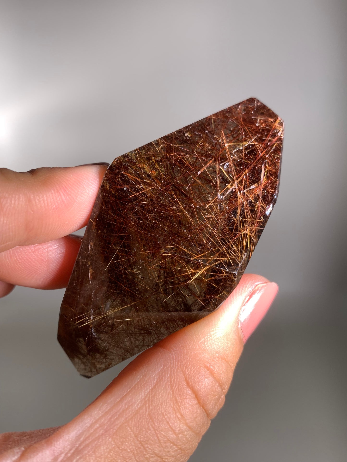 Copper Rutile Smoky Quartz Polished Freeform