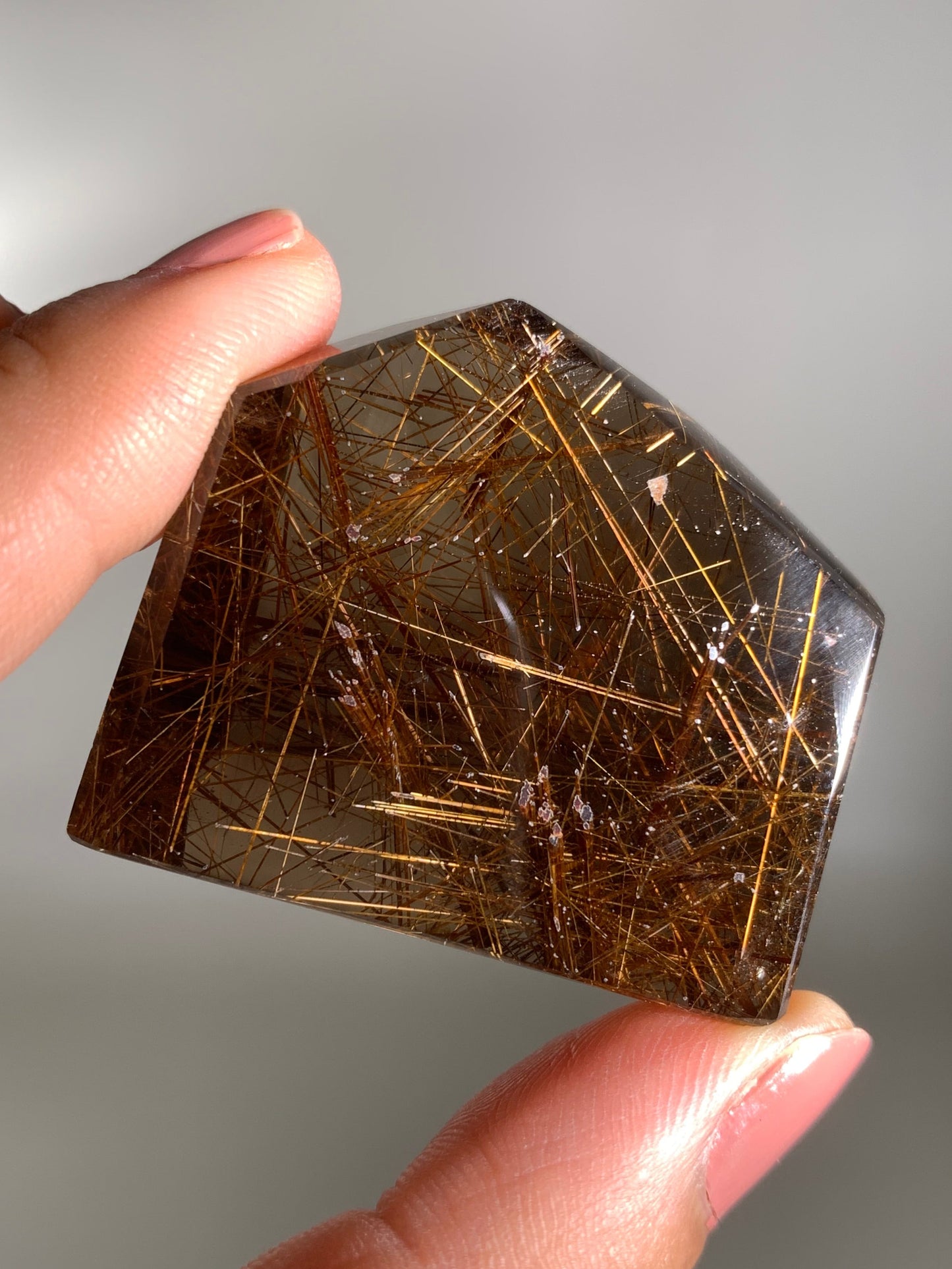 High-Quality Copper Rutile Smoky Quartz Polished Freeform